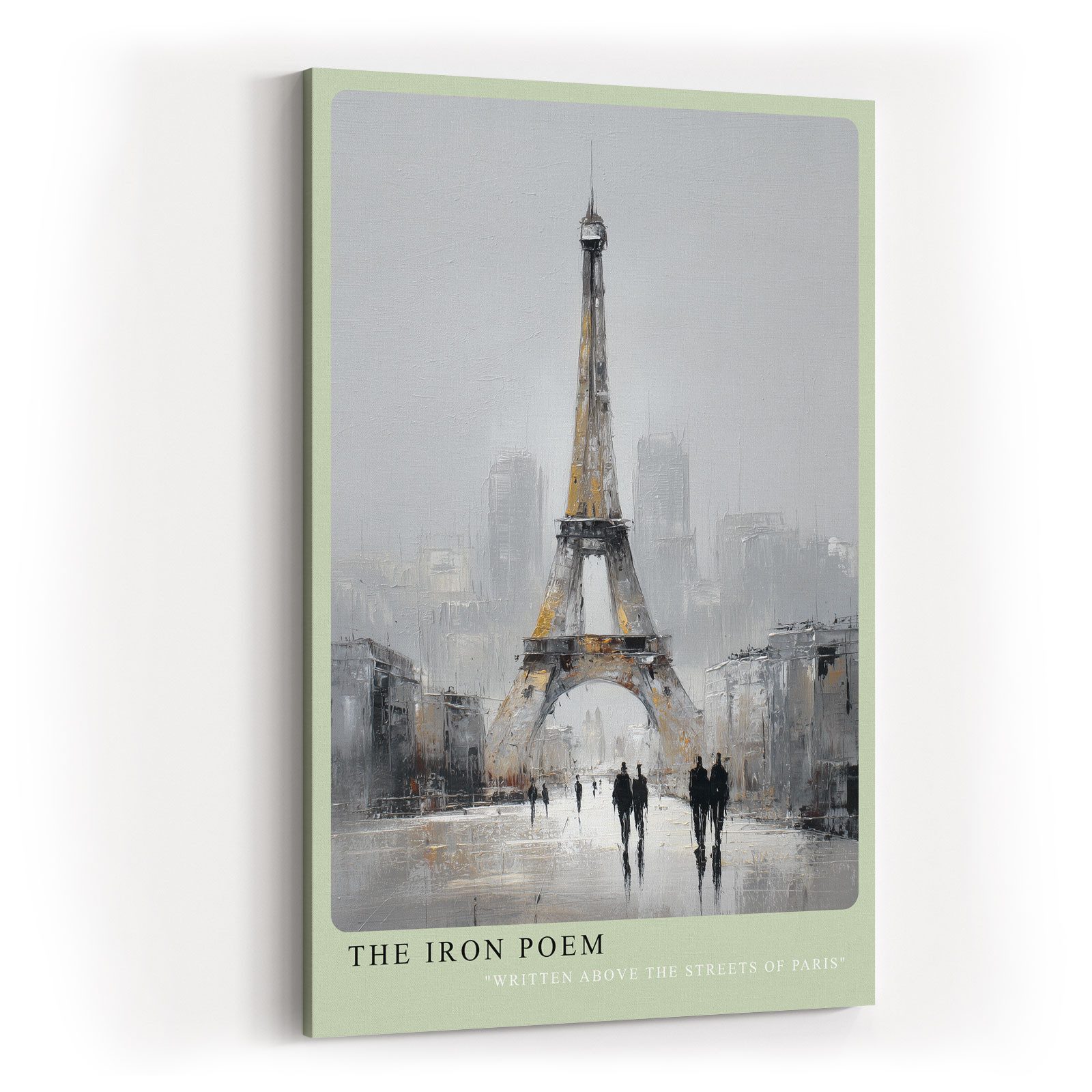 Sinus Art Leinwandbild Paris Eiffelturm Impression Regen Romantik Modern Design Wandbild