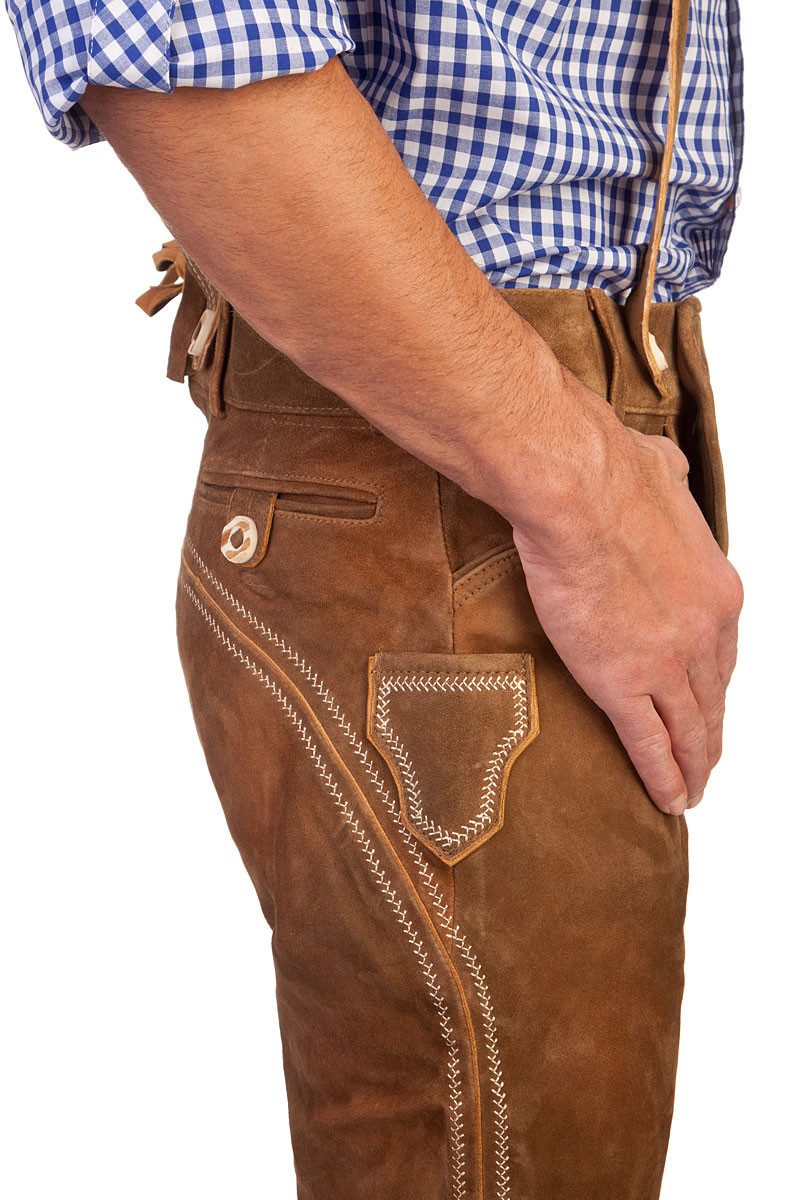 Stockerpoint Trachtenlederhose Kniebundlederhose - JUSTIN - torf antik