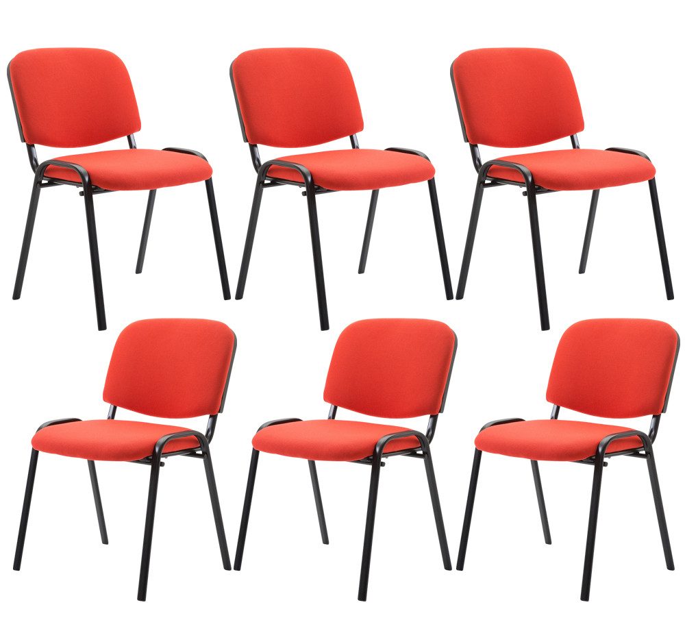 CLP Besucherstuhl Ken Stoff (6er Set), stapelbar, robustes Metall