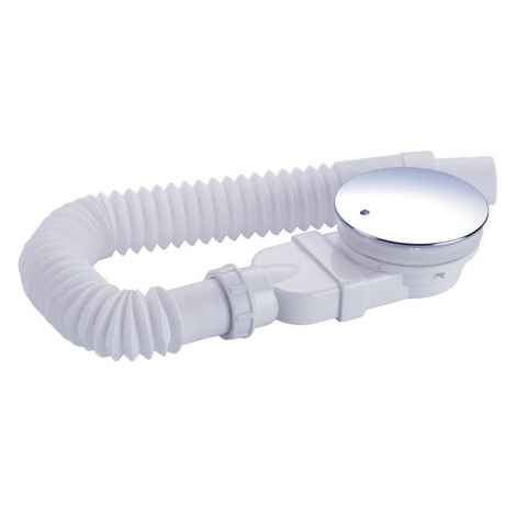 IMPTS Ablaufgarnitur extraflache ablaufgarnitur dusche 90mm (SET) Duschablauf mit Geruchsstop Haarsieb Flexschlauch
