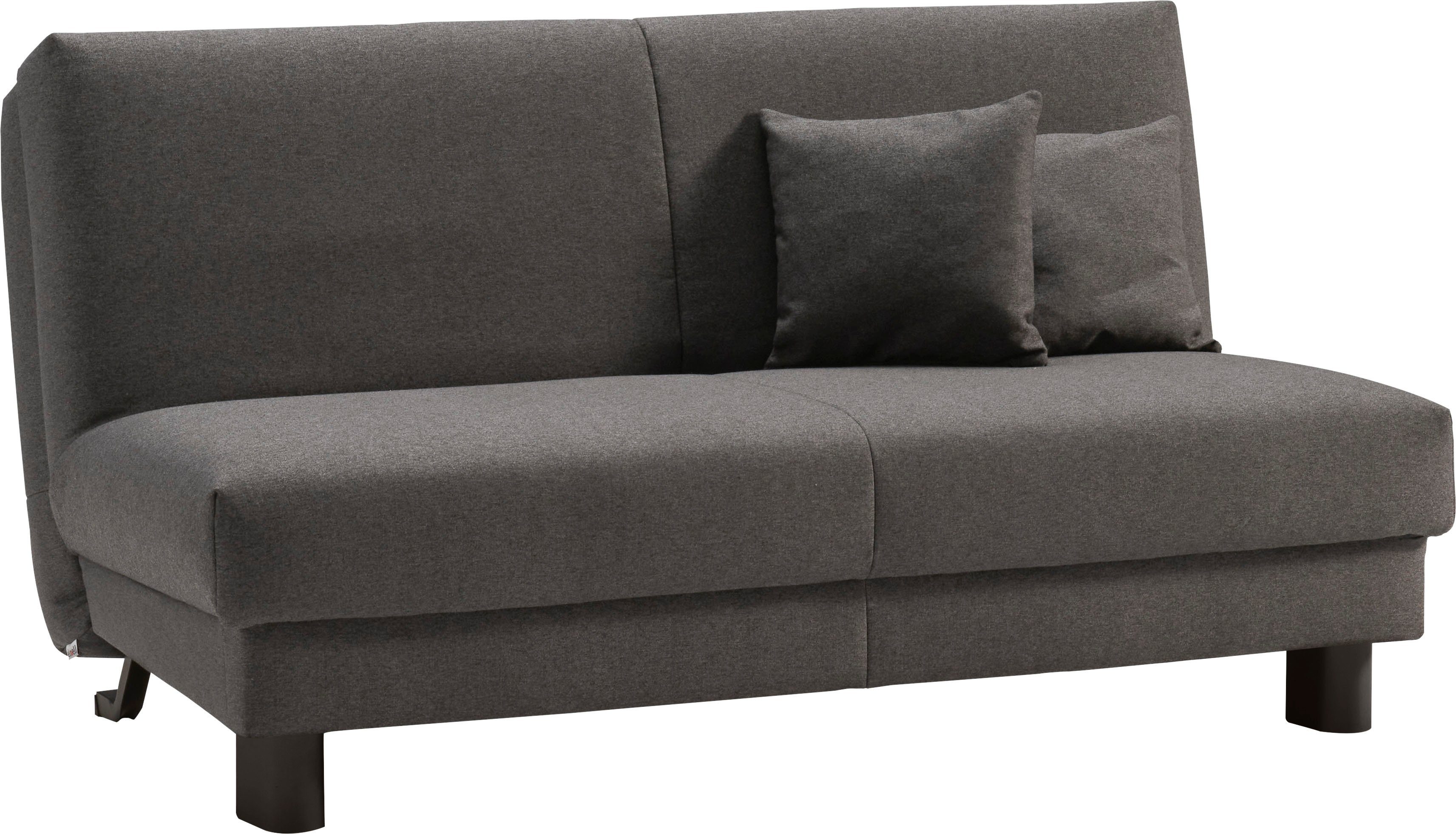 ell + ell Schlafsofa Enny, grau Liegehöhe cm, 40 Rückenlehne schwarz, Liegefläche Füße Breite 155 cm