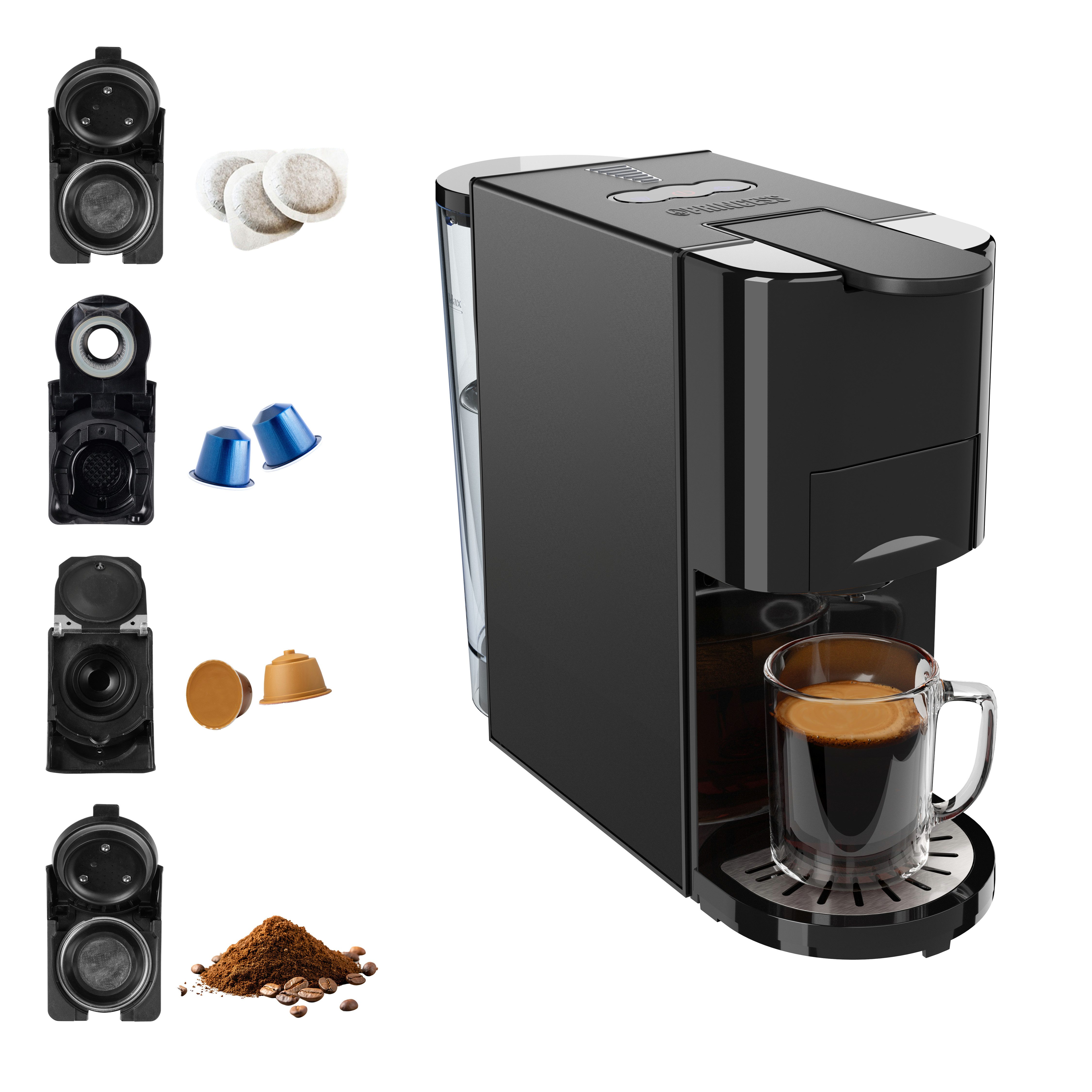 PRINCESS Kapselmaschine 249454, 4-in-1 Multi-Kapsel – 19 bar - Kaltbrühen