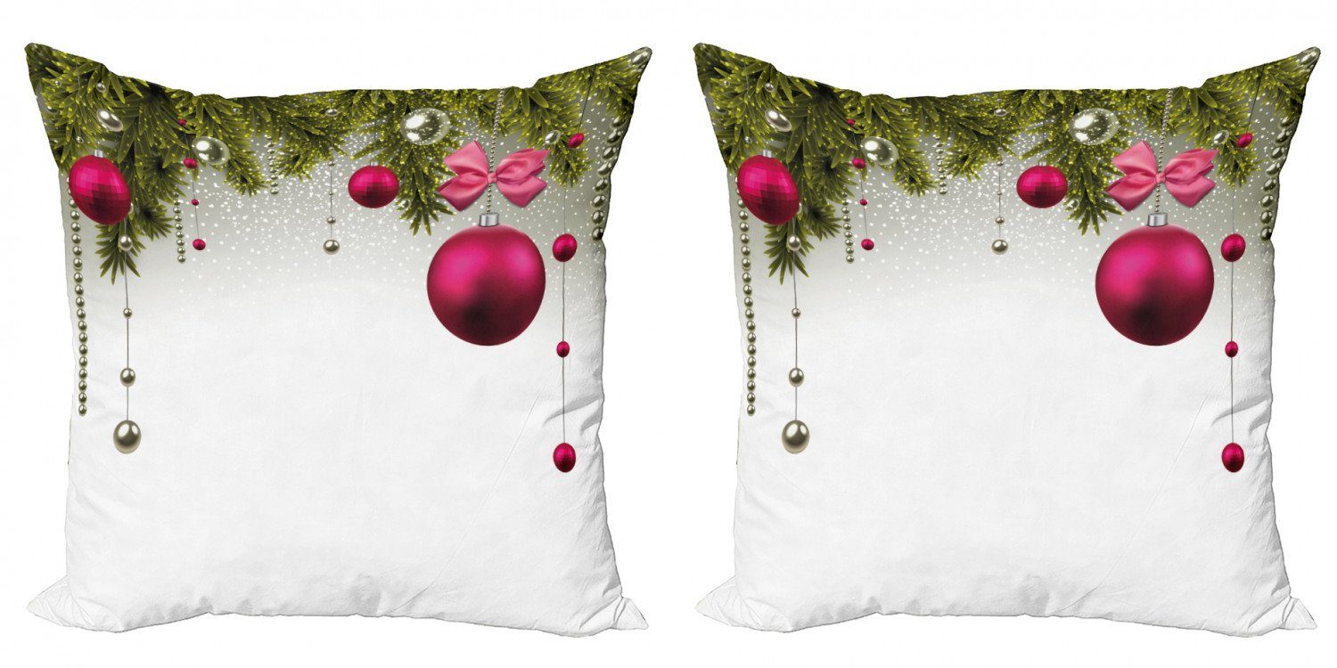 Digitaldruck, Balls Kissenbezüge Abakuhaus Modern Tannenzweigen Doppelseitiger Stück), Weihnachten Vivid (2 Accent