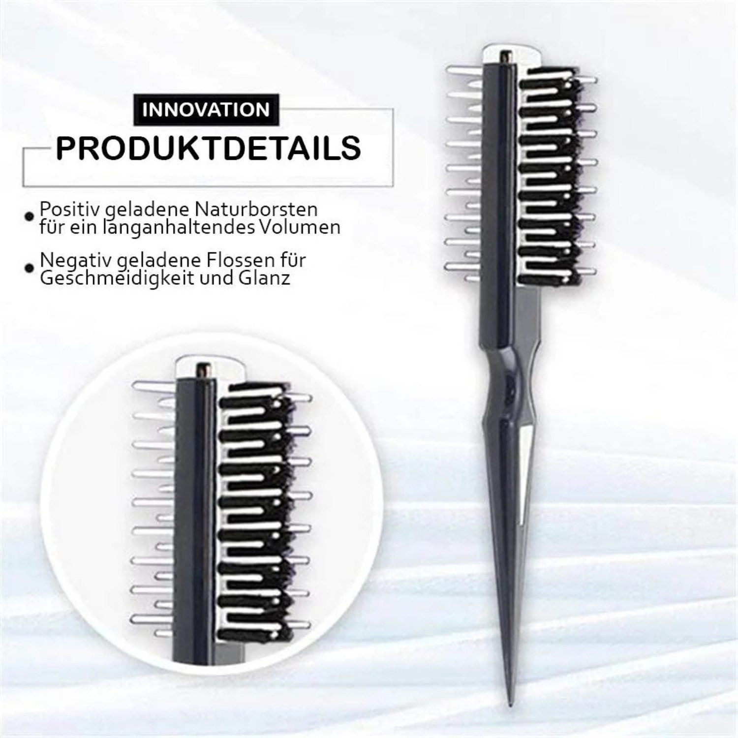 Dilara Haarbürste Professioneller Toupierkamm - Doppelseitige Volumenbürste zum Stylen, 1-tlg., Salon-Volumen & Glanz in Sekunden – die Profi-Bürste für jeden Haartyp