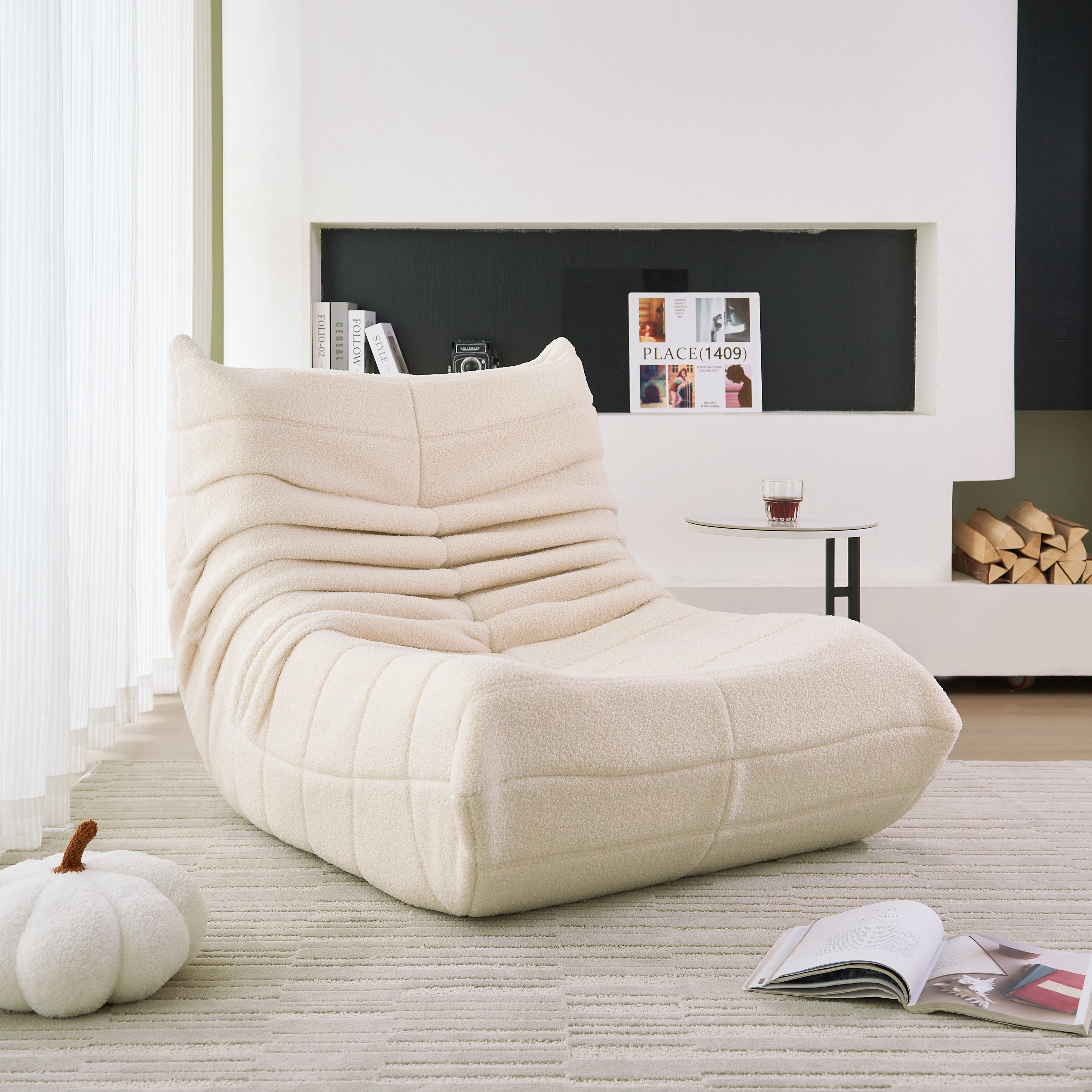 OKWISH Sitzsack Sofa Einzelsofa,Wohnzimmer Sofa (Teddyfleece+Schaumstoff günstig online kaufen