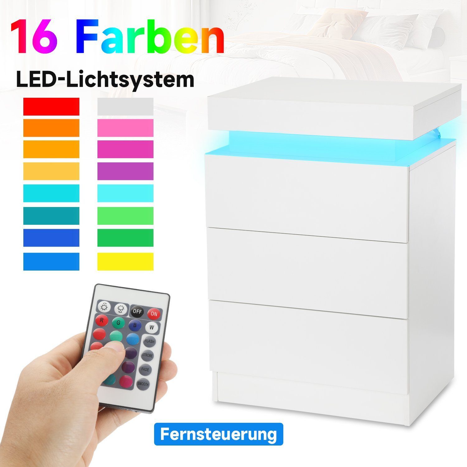 LOVONLIVE Nachttisch Nachtkommode 45x35x67,5cm Nachtschrank für günstig online kaufen