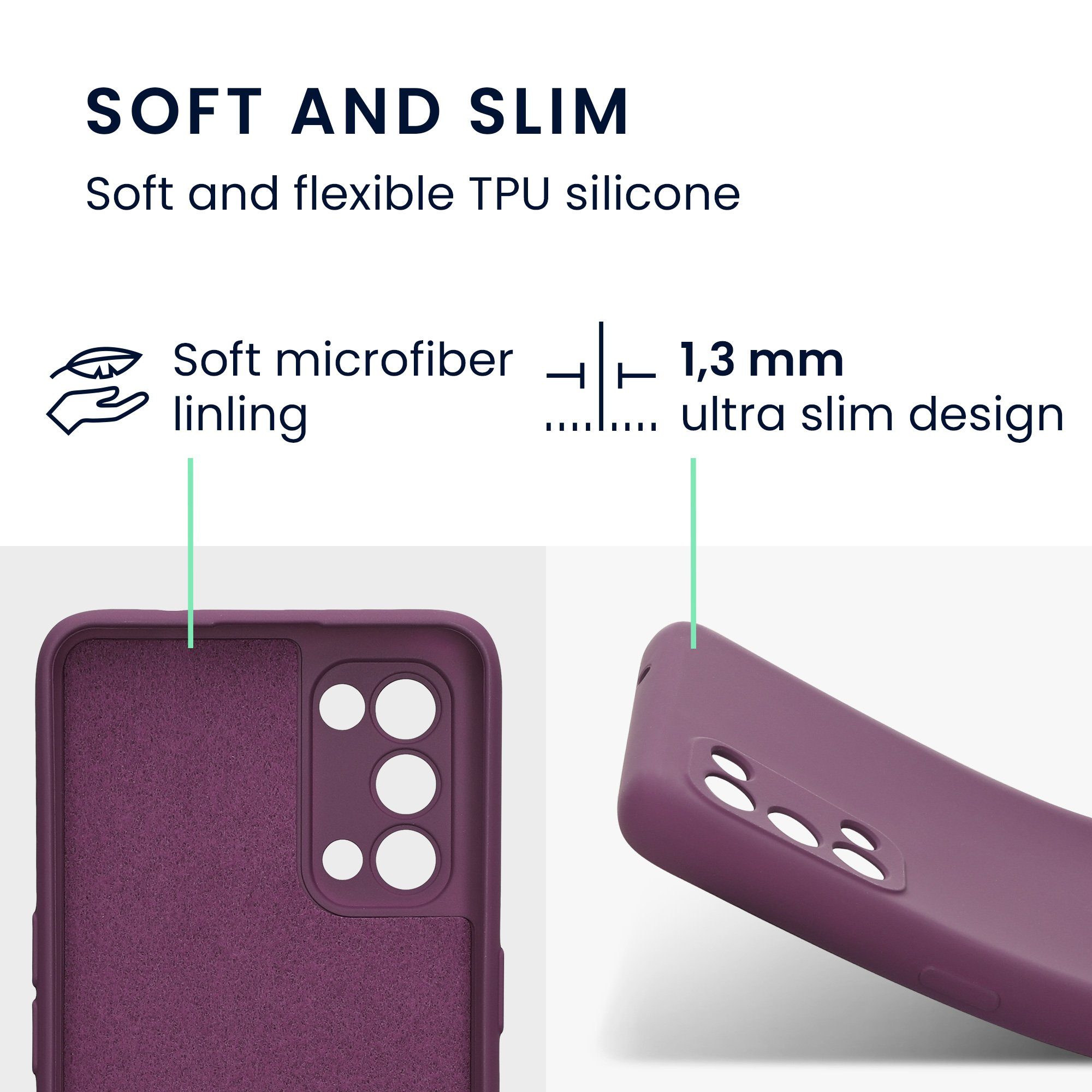 kwmobile Handyhülle Slim Case für Oppo Find X3 Lite, Hülle Silikon Handy - Handyhülle gummiert