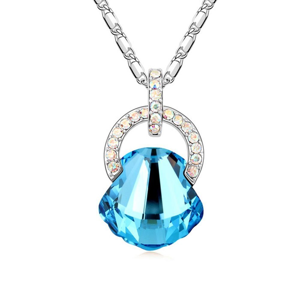 aus BUNGSA Ketten-Set Silber Messing Necklace (1-tlg), Kette Halskette Aqua Damen