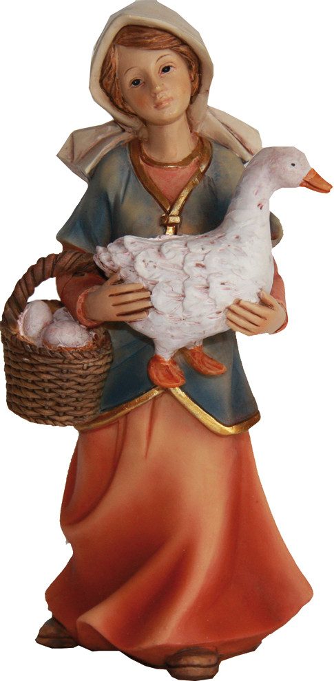 FADEDA Krippenfigur FADEDA Magd mit Gans und Korb, Höhe in cm: 7