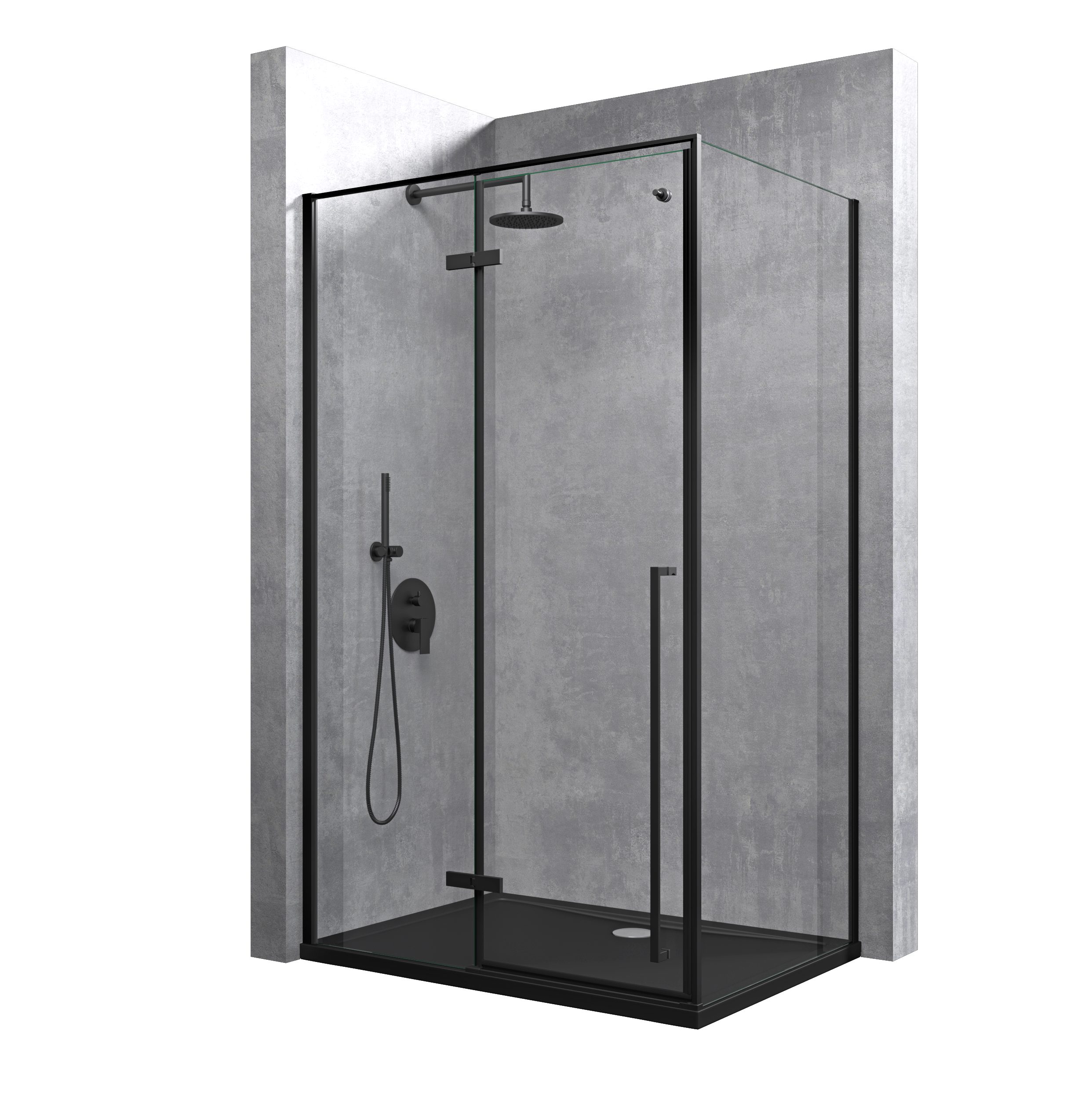doporro Eckdusche Duschkabine Ravenna64 Eckdusche schwarz günstig online kaufen
