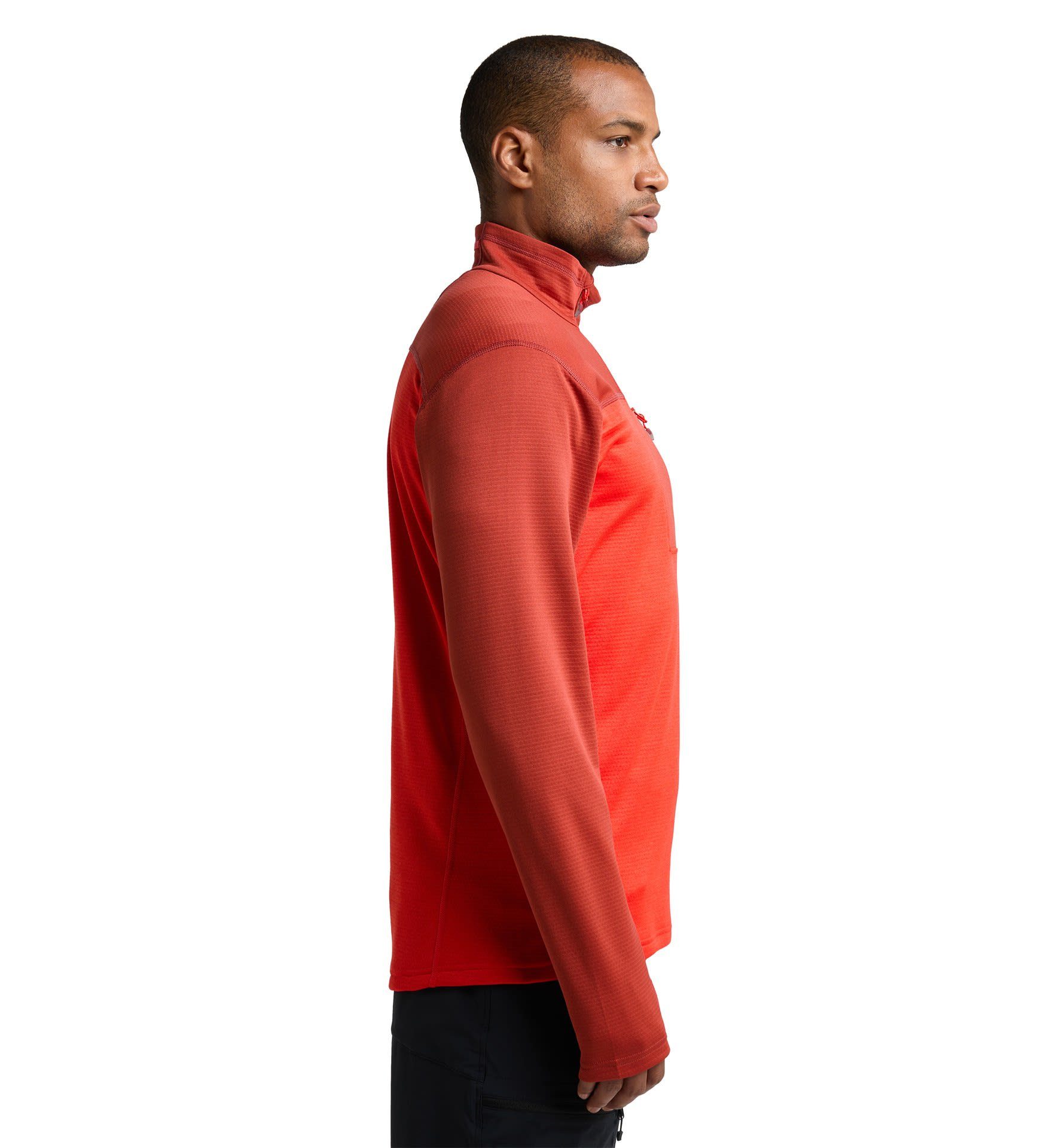 M Zenith Haglöfs Langarmshirt Haglöfs Corrosion Mid Flash Half-zip Herren - Red Roc