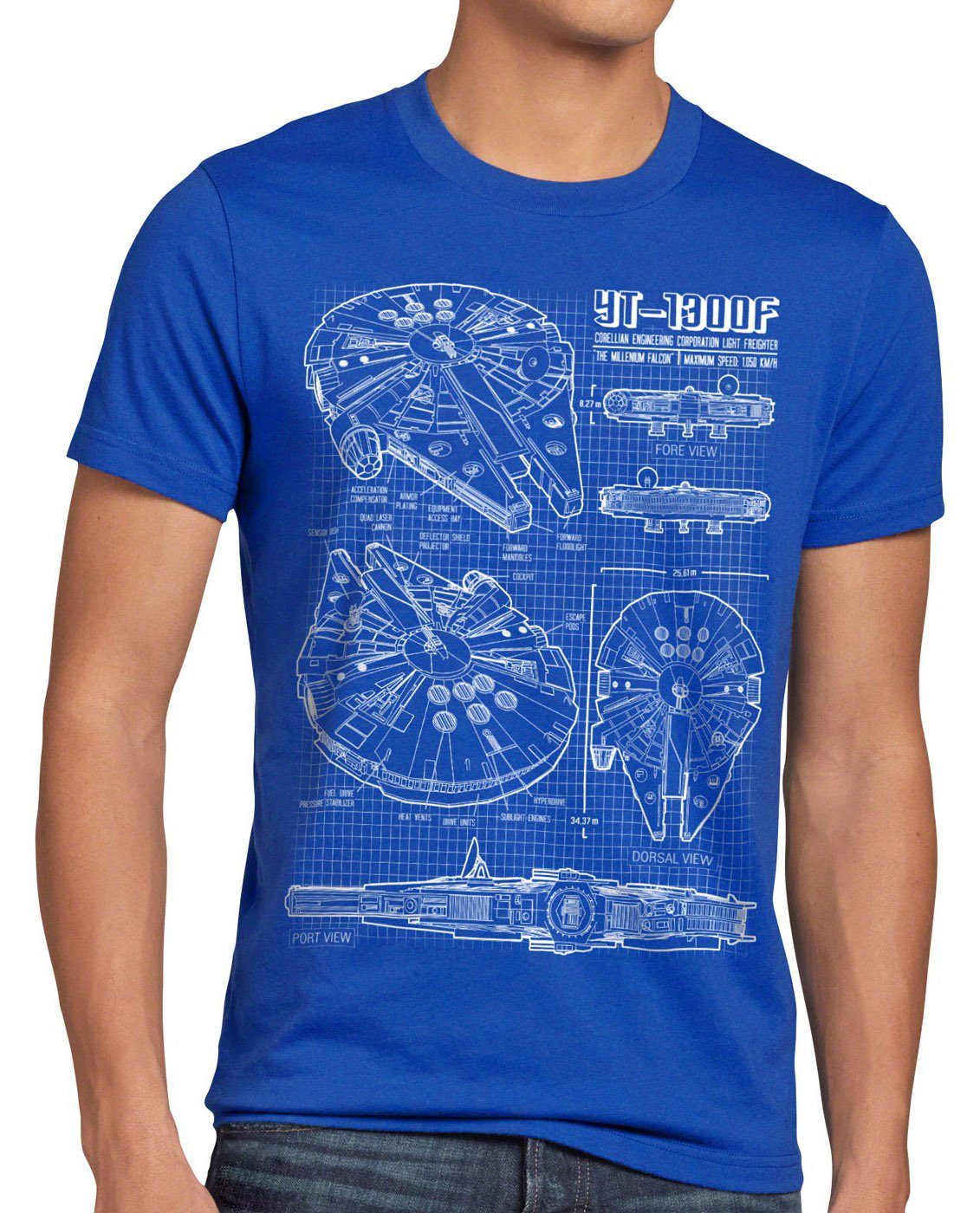 style3 T-Shirt Millennium Falcon star krieg günstig online kaufen
