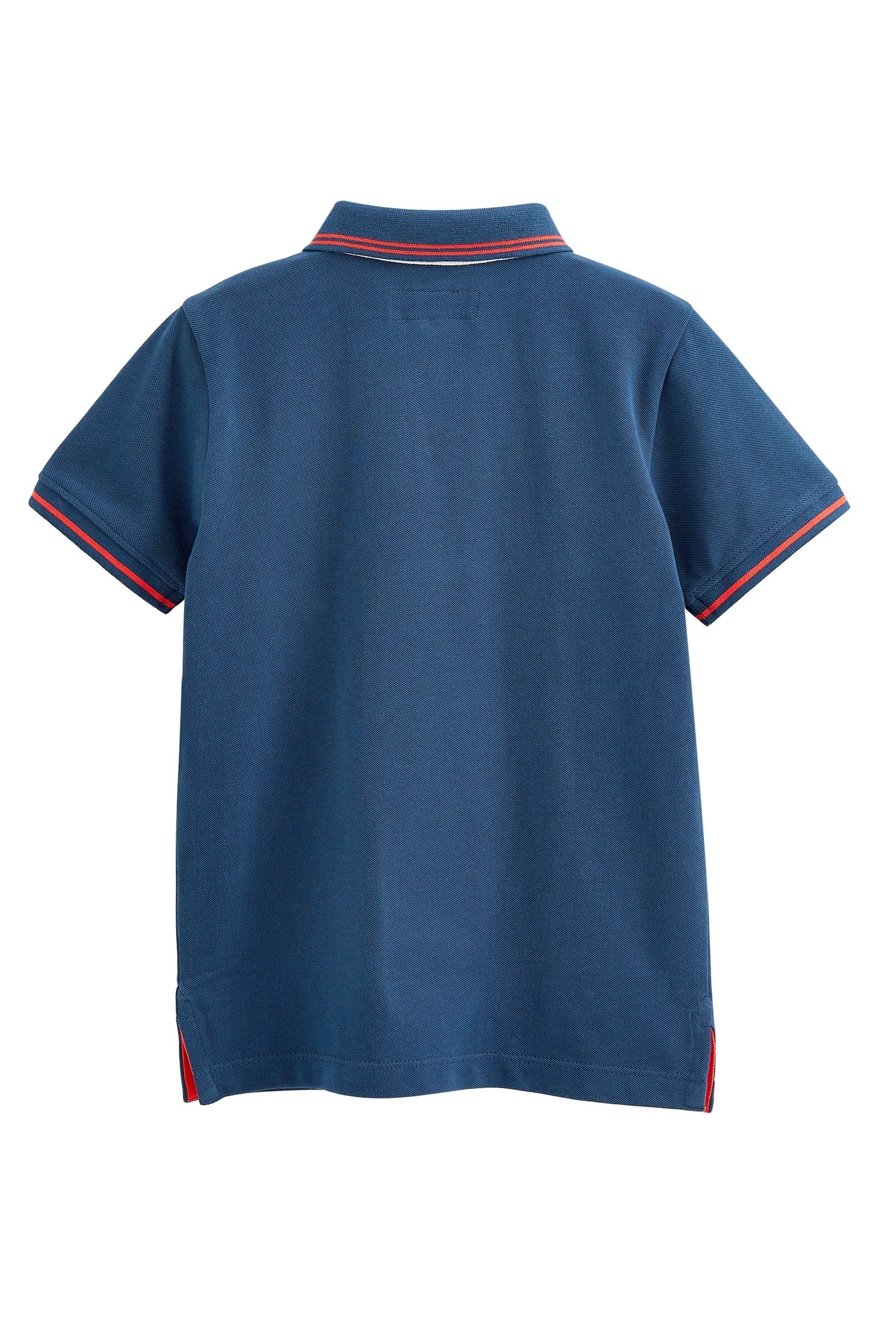 Heritage-Aufnäher mit Poloshirt Next besticktem Navy Poloshirt (1-tlg)