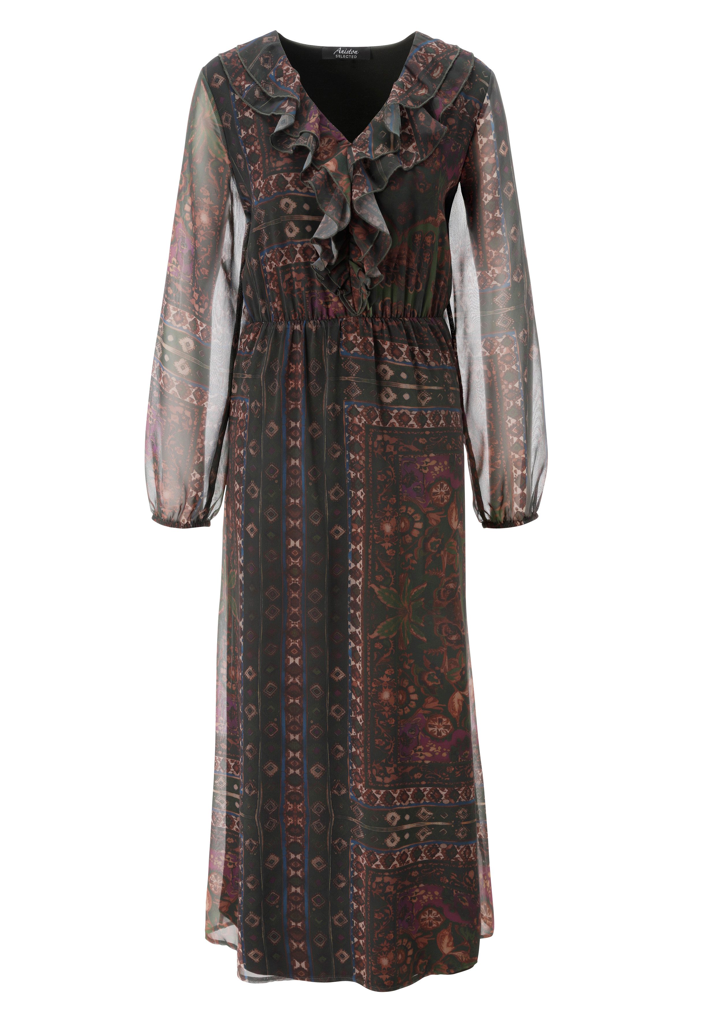 Aniston SELECTED Maxikleid mit verspielten Volants am V-Ausschnitt - NEUE KOLLEKTION – Bild 5 von 5