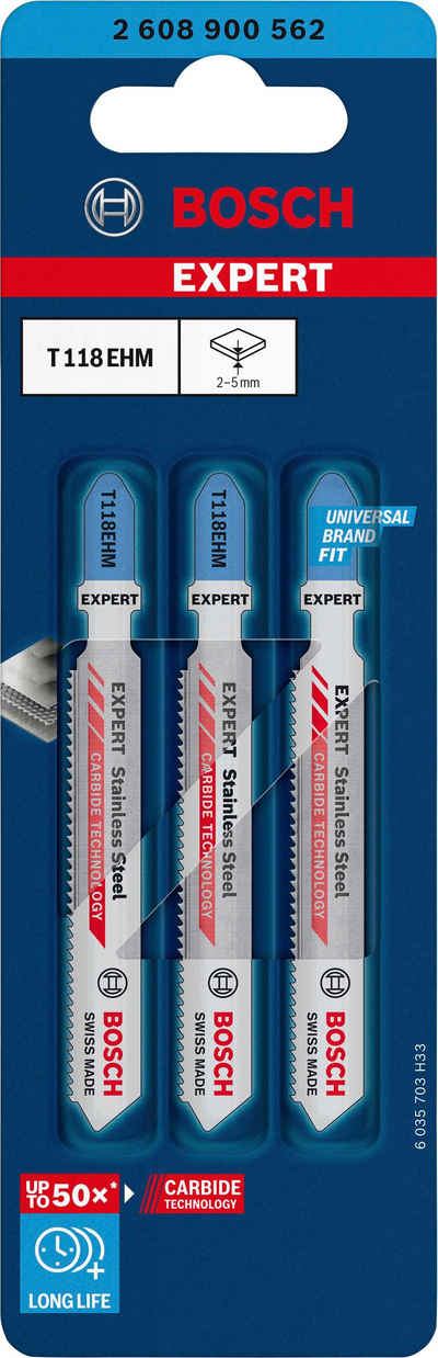 Bosch Professional Stichsägeblatt »EXPERT Stainless Steel-T 118 EHM« (Set, 3-St)