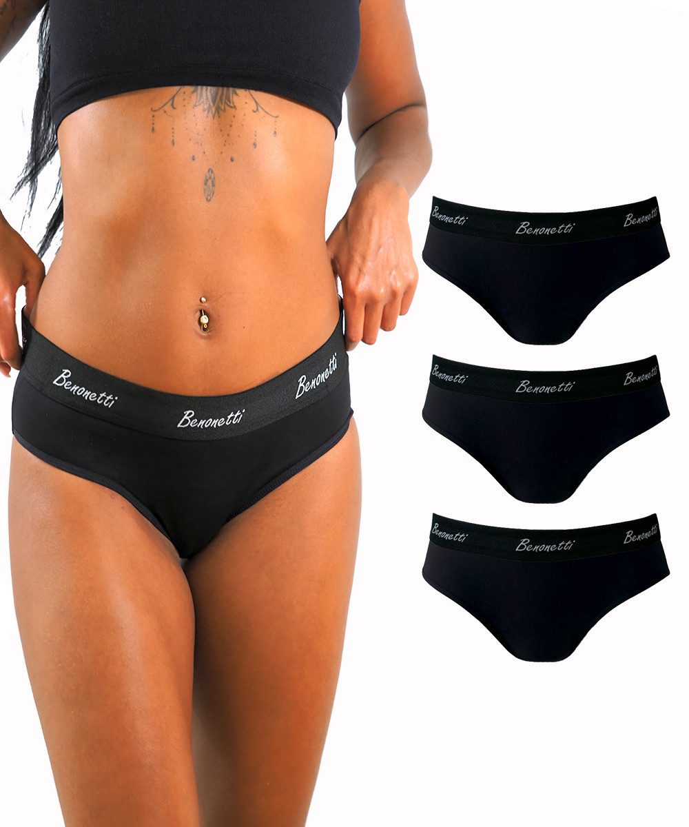 Benonetti Slip Unterhosen Damenslip Sportslip Frauen Unterwäsche (3er Set, günstig online kaufen