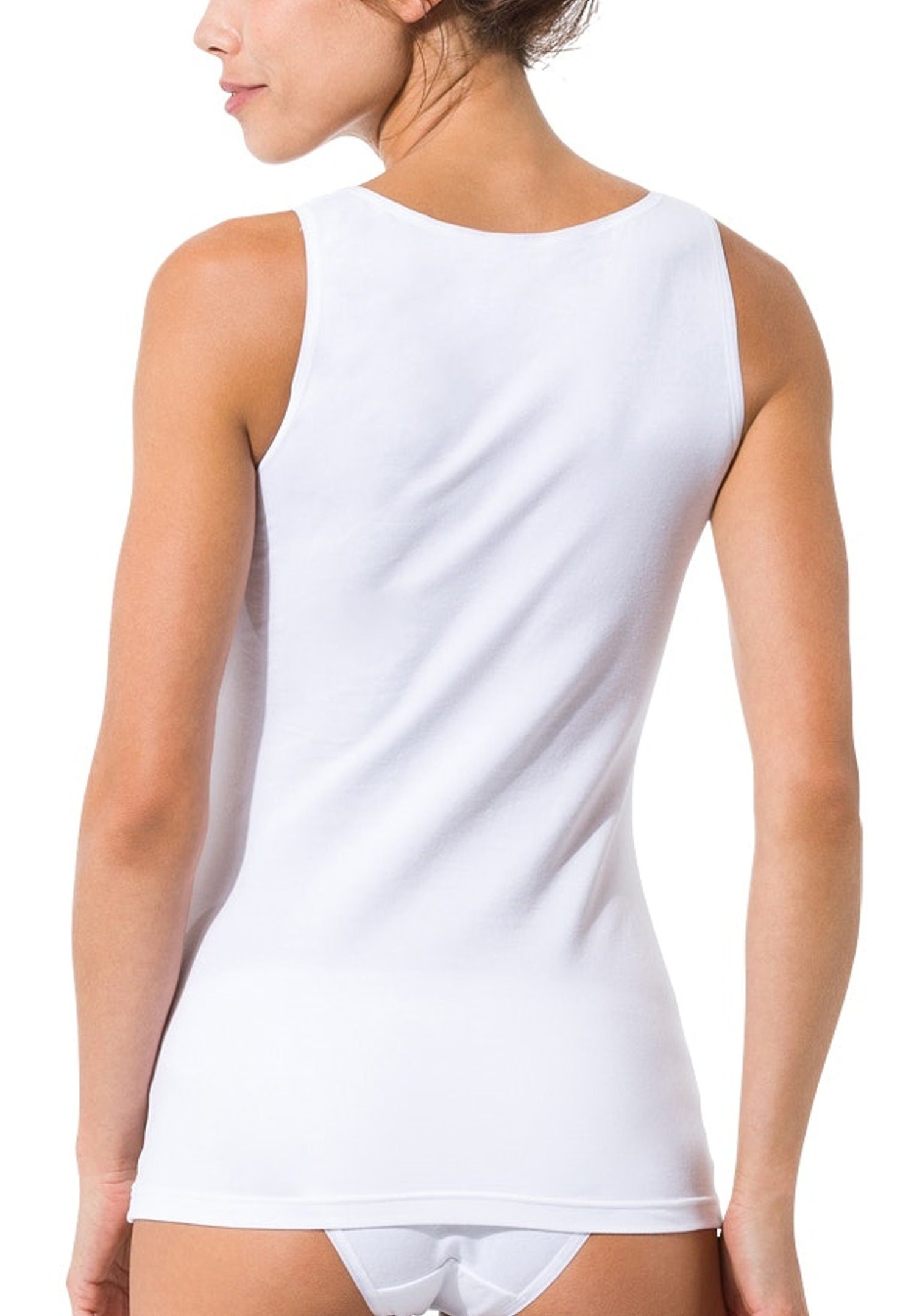Skiny Unterhemd Skiny Damen Unterhemd weiß Baumwollmischung (1, 1-St)