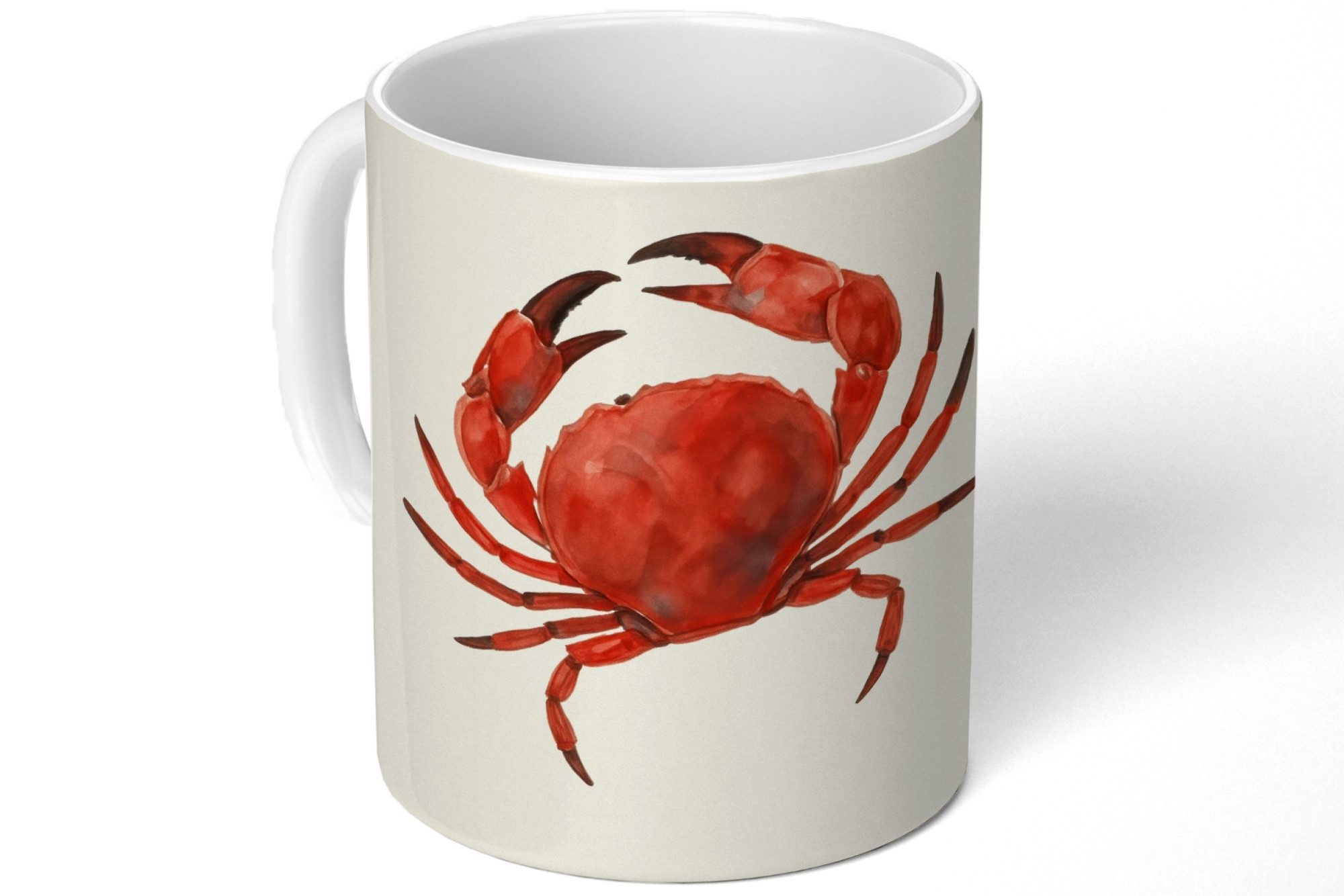 MuchoWow Tasse Krabbe - leuchtend rot - Beine, 1-tlg., Keramik, Kaffeetassen, Teetasse, Becher, Kaffeebecher, Geschenk