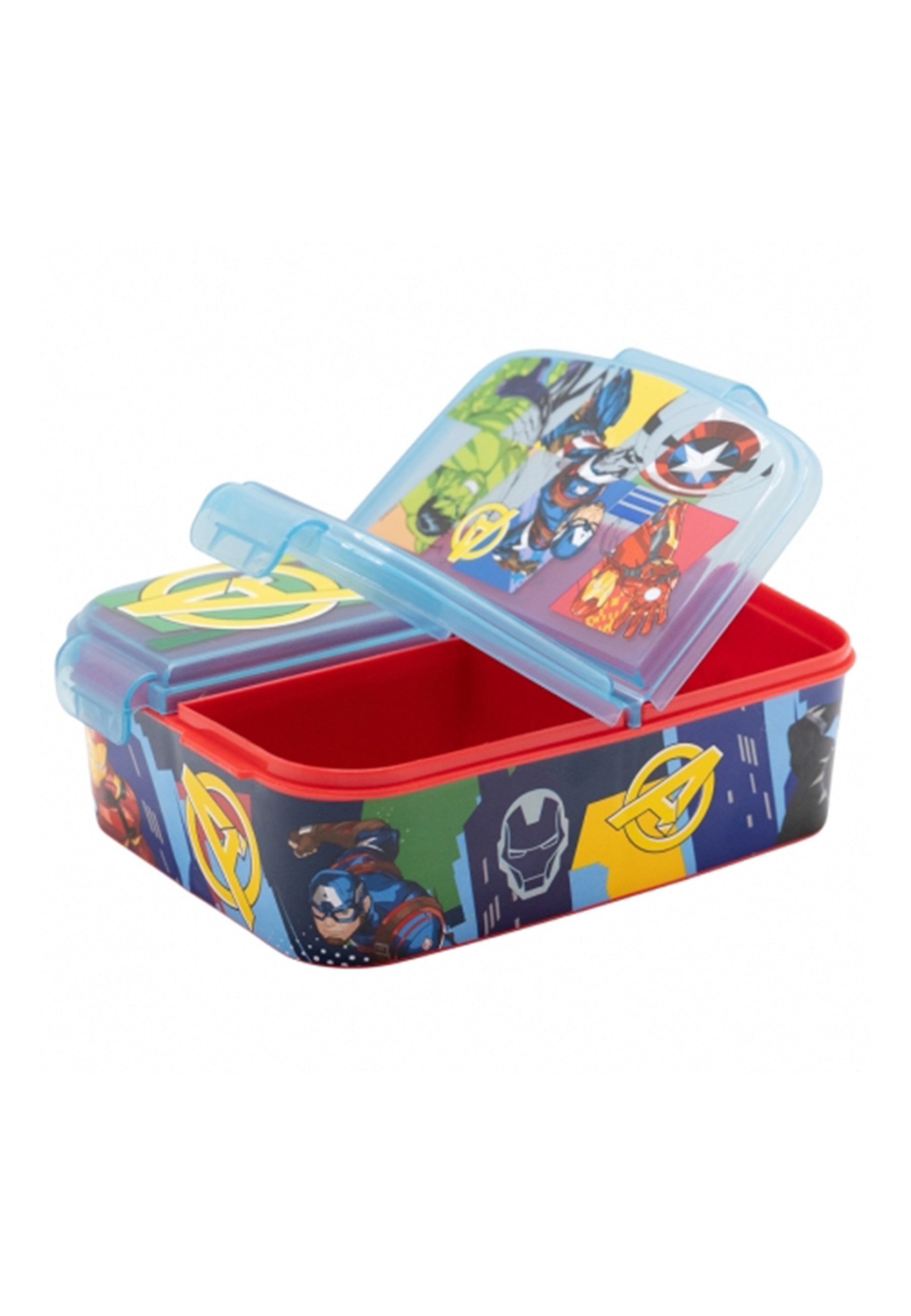 The AVENGERS Lunchbox Captain America Hulk Iron Man Brotdose, Vesperdose mit 3 Fächern