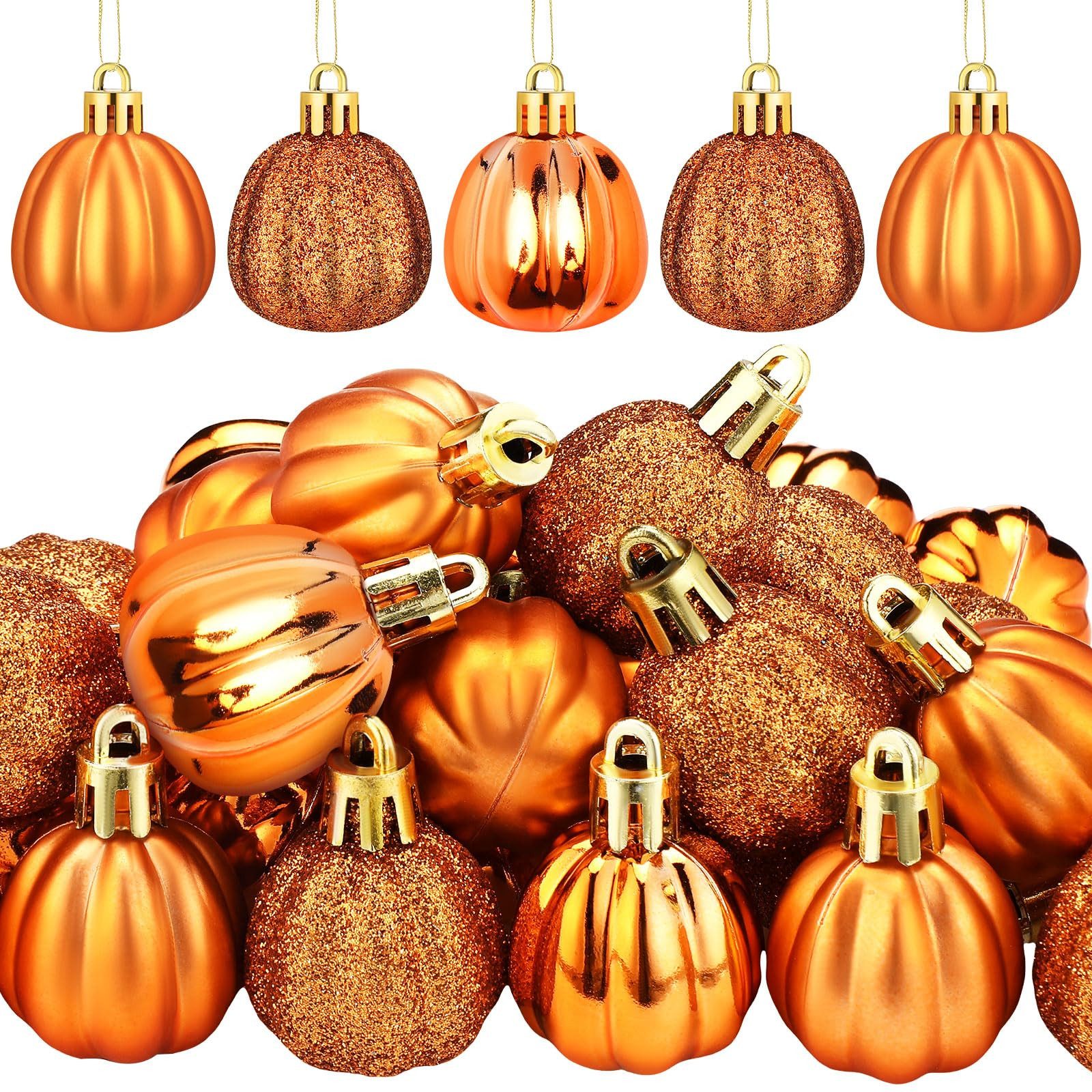 Diwzbyn Dekohänger 36 Stück Herbst Deko zum Aufhängen, Herbst Kürbiskugel Ornamente (36 St), für Herbsts, Erntedankfest, Halloween, Weihnachten, Heimdekoration