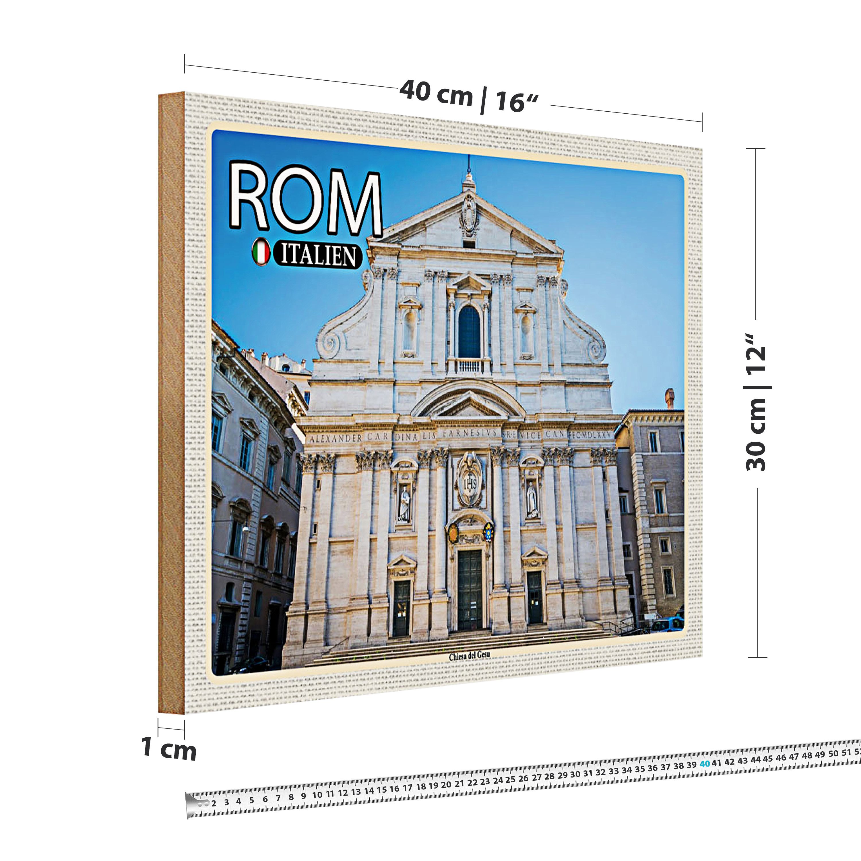 Roomando Holzbild Reise Rom Italien Chiesa del Gesu 40x30cm