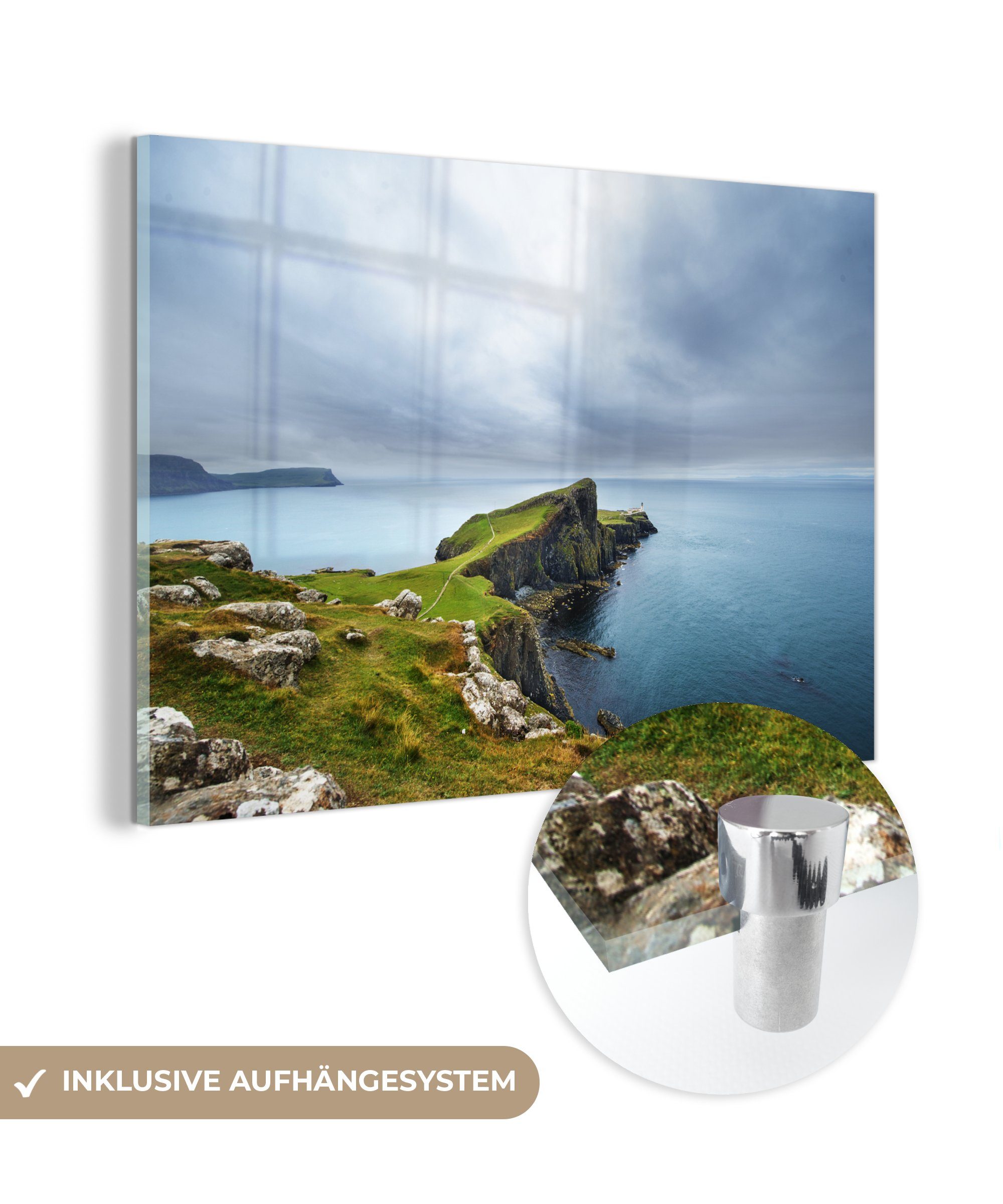 Acrylglasbilder & Wohnzimmer Schlafzimmer Steilküste MuchoWow Acrylglasbild St), (1 in Schottland,