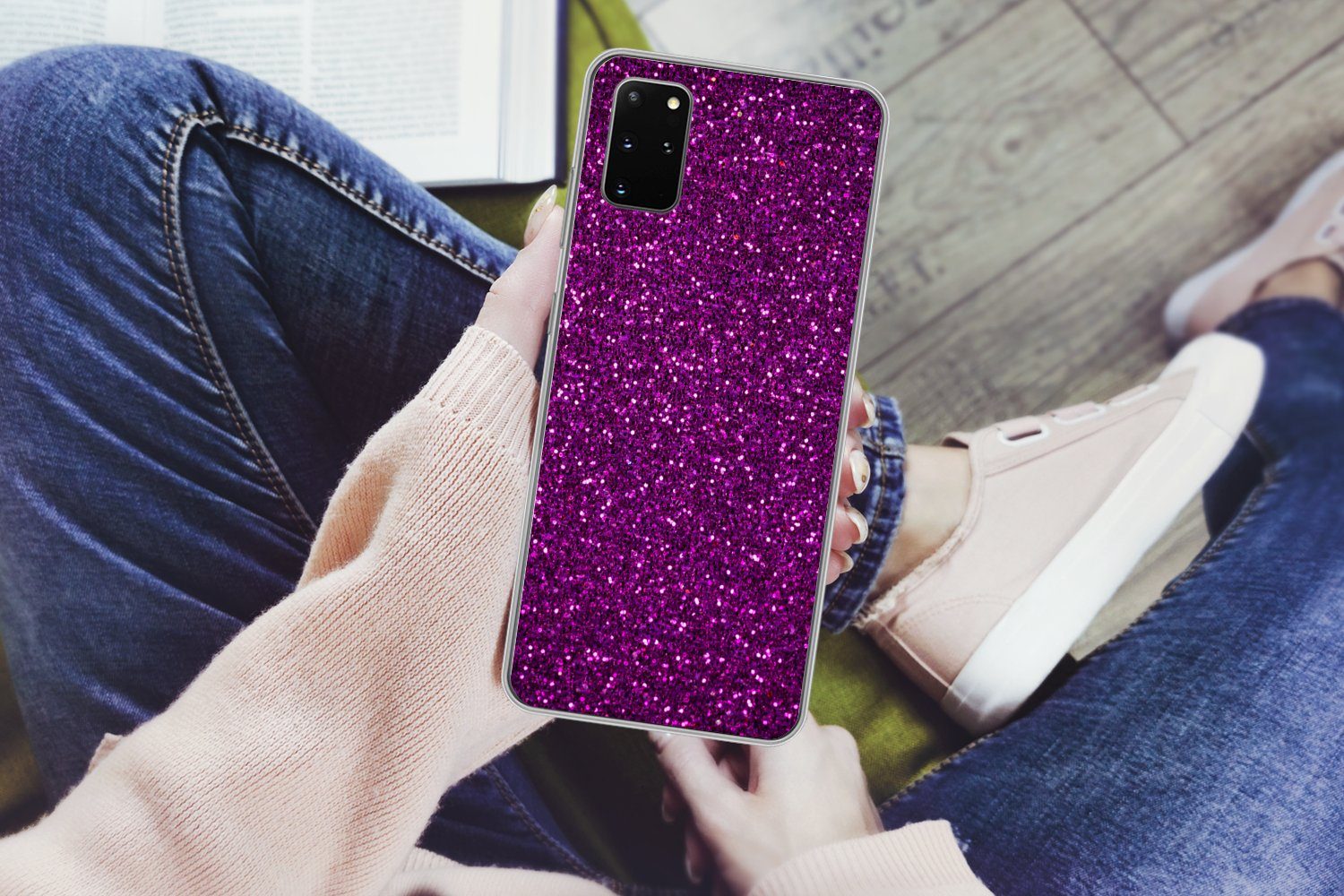 MuchoWow Handyhülle für Samsung Galaxy S20 Plus Lila - Rosa - Muster - Abstrakt, Phone Case, Silikon, Schutzhülle Dünn