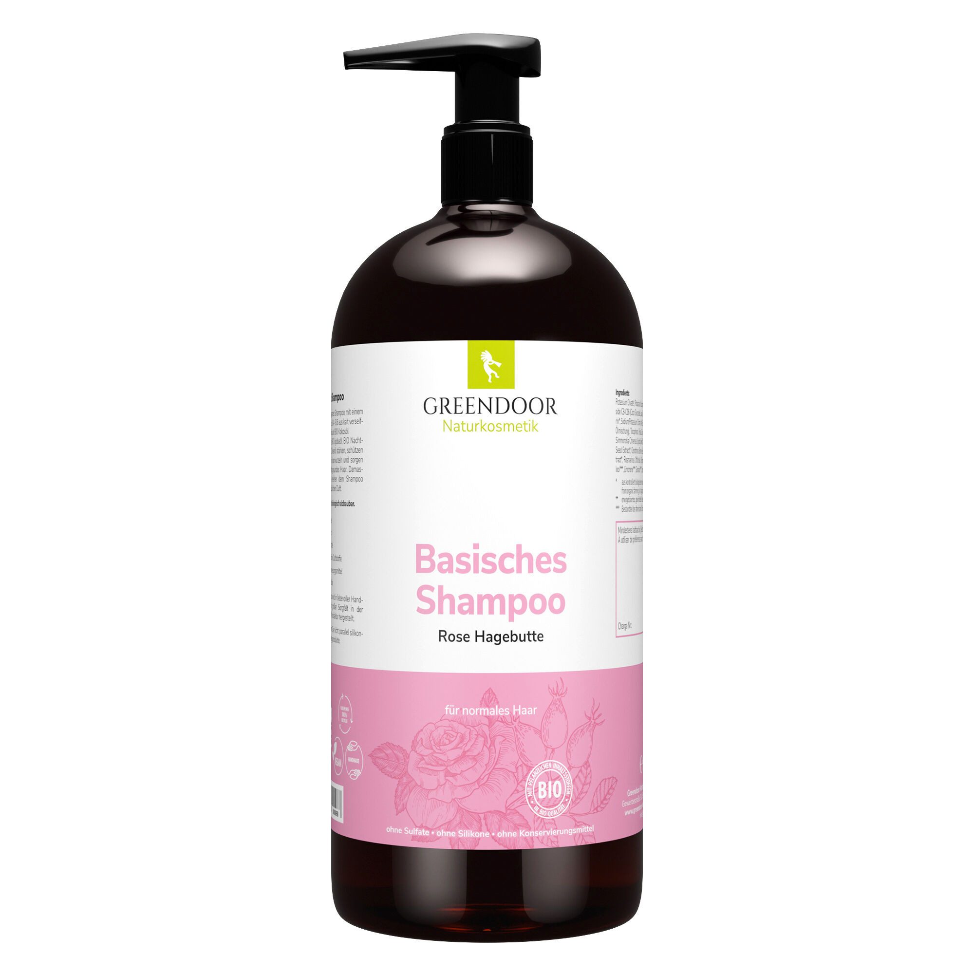GREENDOOR Gelshampoo Basisches Shampoo XL Rose Hagebutte