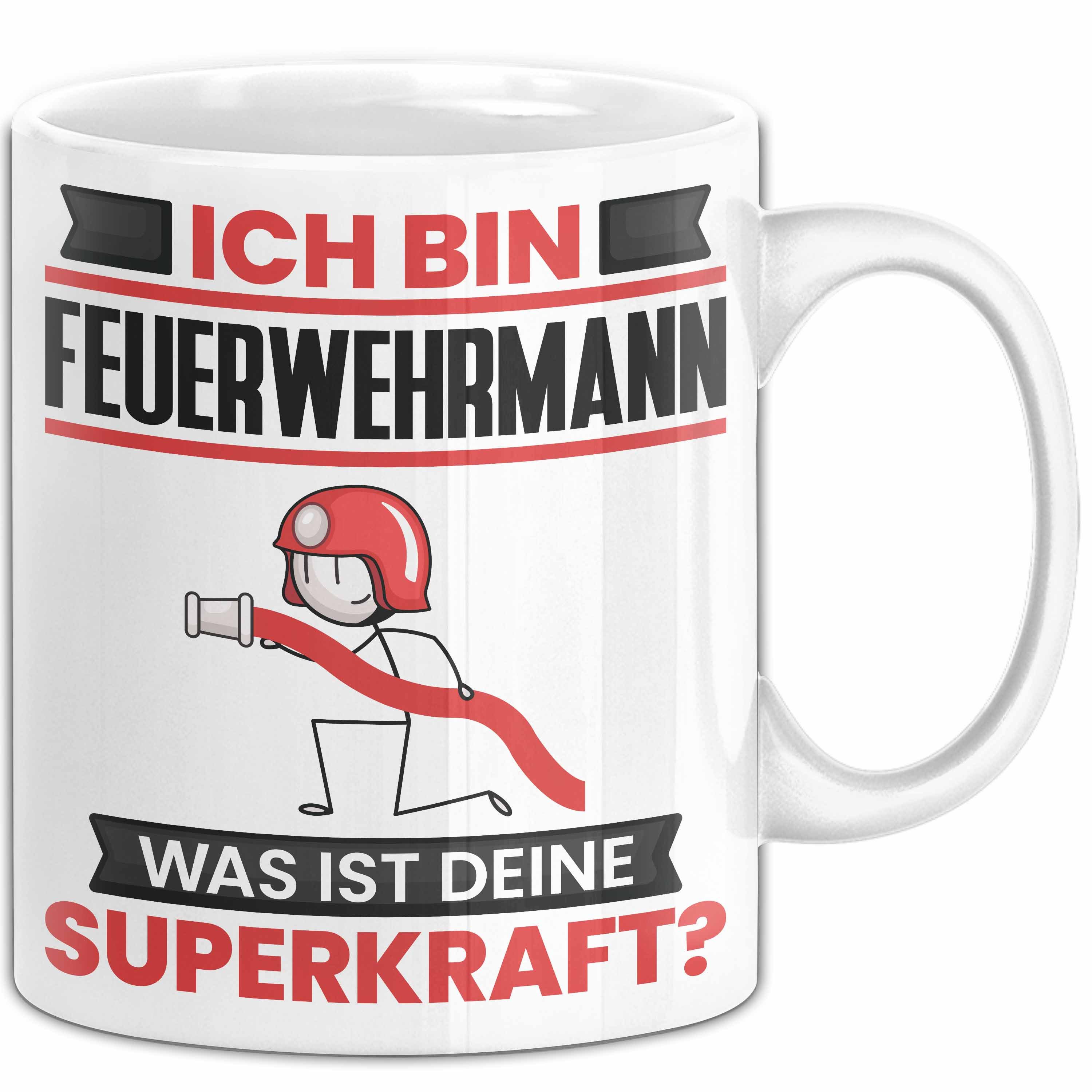 Trendation Tasse Feuerwehrmann Tasse Geschenk für Feuerwehrmann Geburtstag Lustiger Spr, Keramik