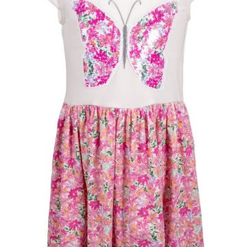 happy girls A-Linien-Kleid Kleid Pink Schmetterling Pailetten Multicolor Kurzarm 116 für Mädchen leichtes sommerliches Kleid kurzarm