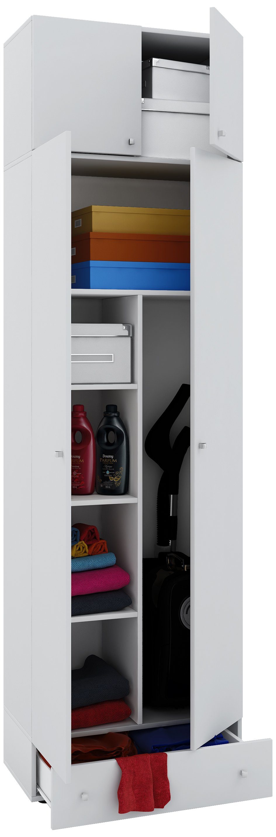 VCM Mehrzweckschrank Holz Besenschrank Staubsauger Putzschrank Vandol