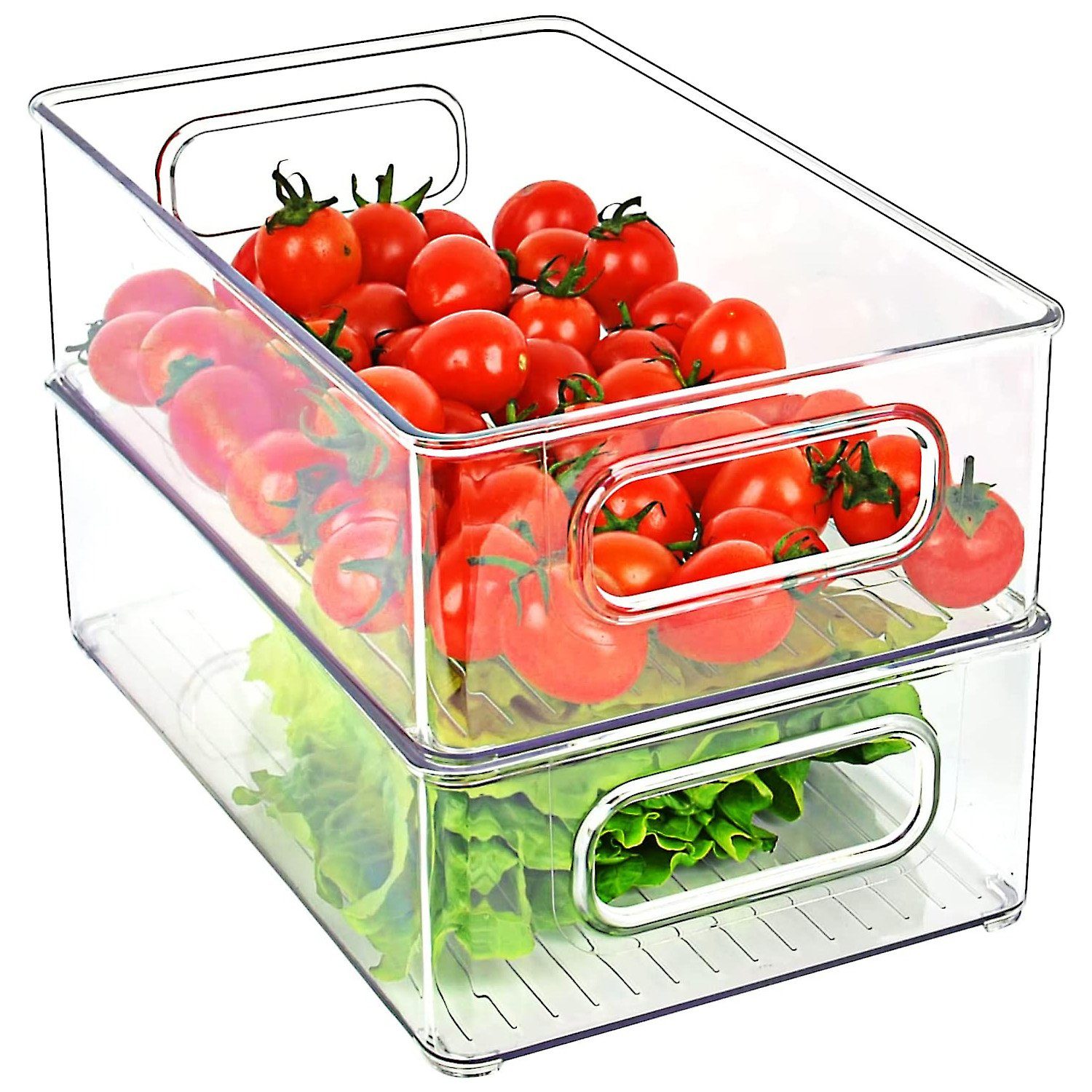 zggzerg Aufbewahrungsbox Kühlschrank Organizer 2er Set, Durchsichtig Stapel günstig online kaufen