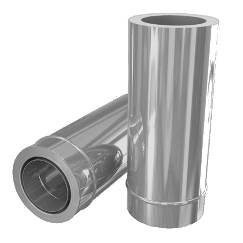 Schornstein-Zentrallager Schornstein Wanddurchführung 500 mm DW 150 kürzbar mit Wandfutter inkl. Klemmband