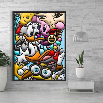 DOTCOMCANVAS® Leinwandbild Pop Culture Patchwork, Leinwandbild Pop Culture Patchwork Comic Cartoon Zeichnung Collage