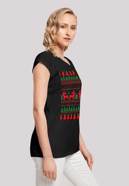 F4NT4STIC T-Shirt Christmas Reindeers Weihnachten Muster Print