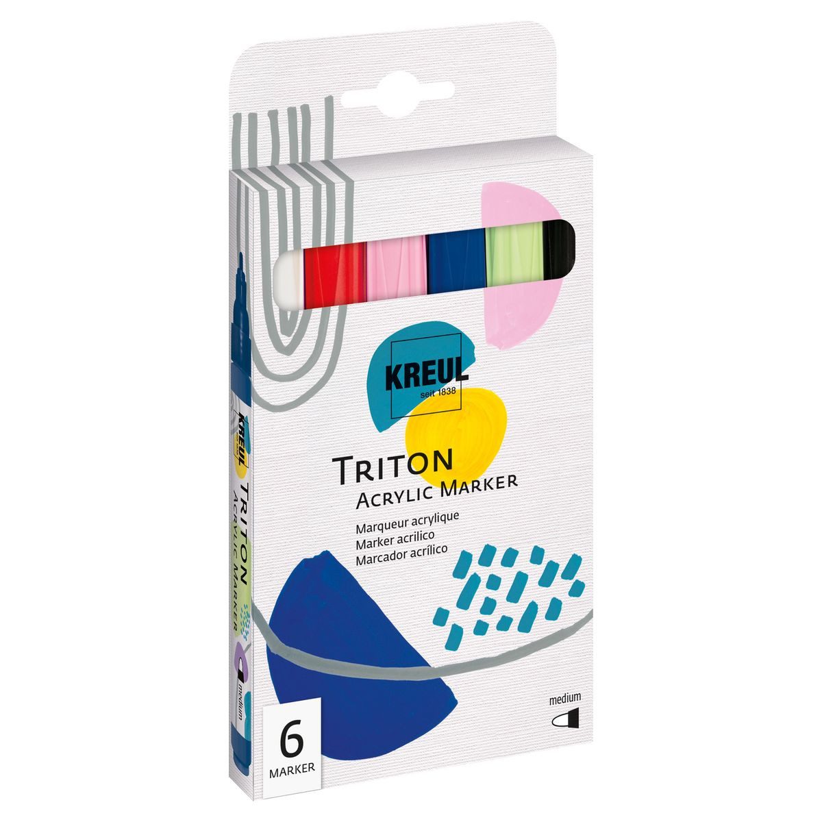 C. KREUL Marker KREUL Acrylmarker TRITON medium 6 Stück Kartonetui