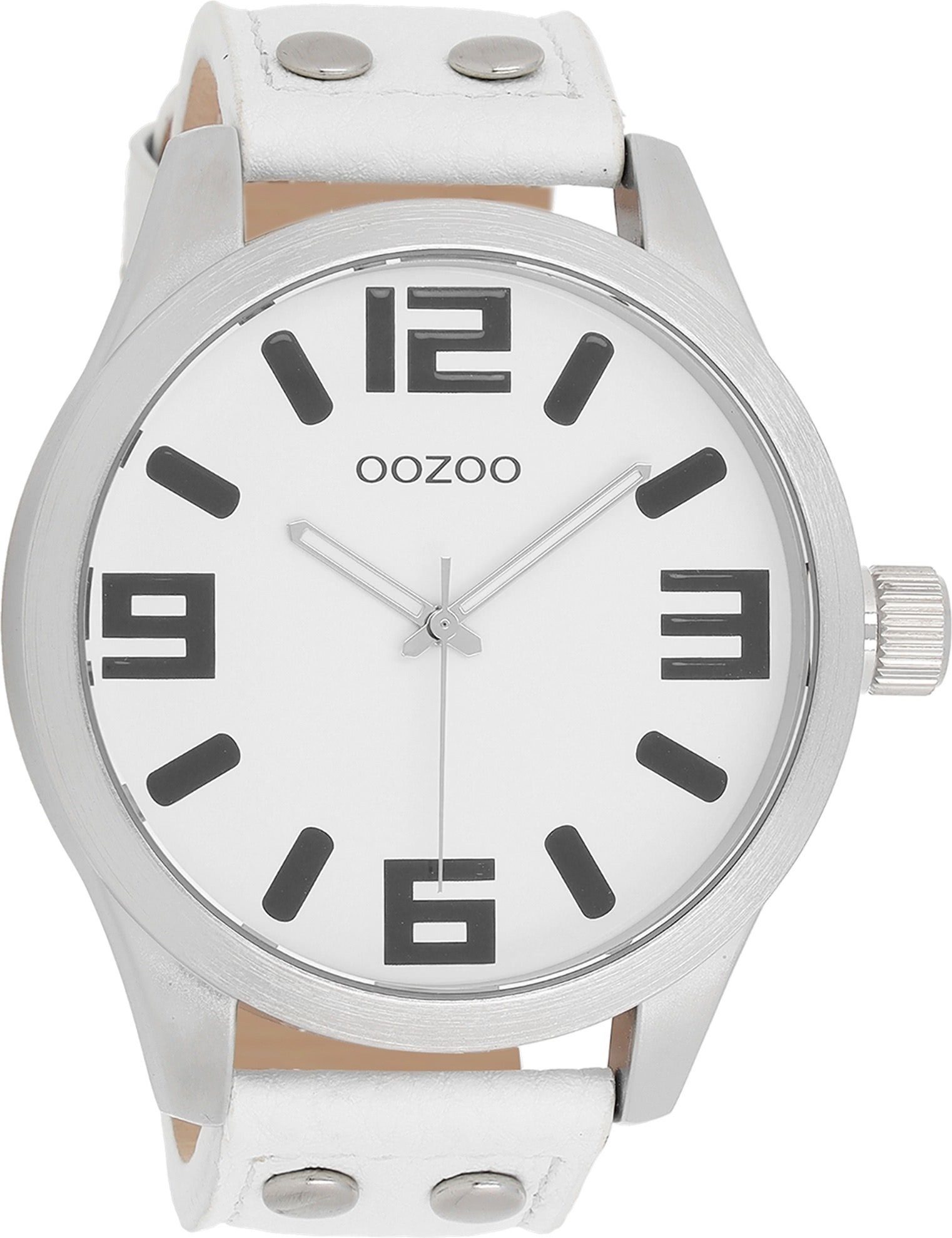 OOZOO Quarzuhr Oozoo Unisex Armbanduhr Timepieces Analog, (Analoguhr), Damen, Herrenuhr rund, extra groß (ca. 51mm) Lederarmband, Fashion