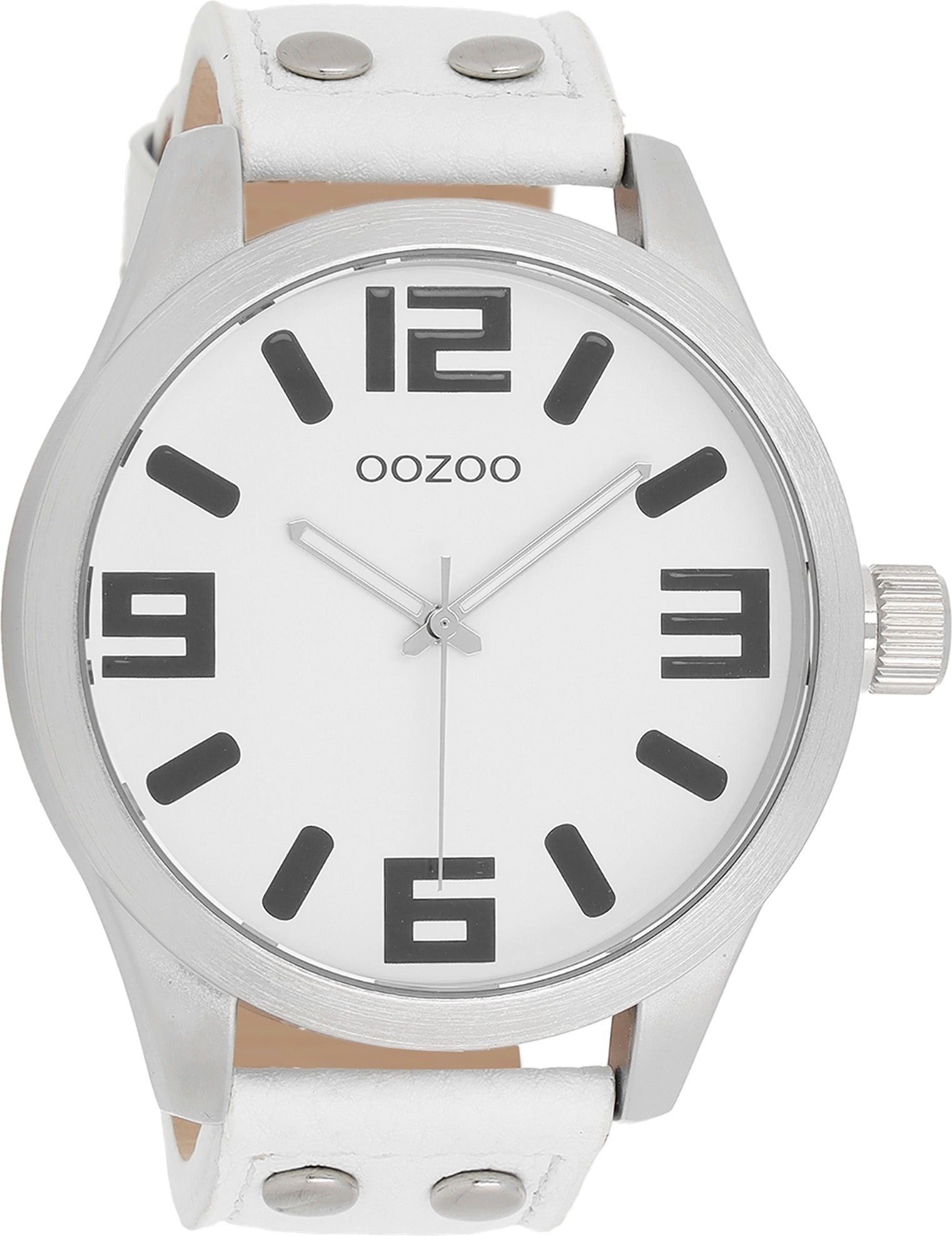 OOZOO Quarzuhr Oozoo Unisex Armbanduhr Timepieces Analog, Damen, Herrenuhr  rund, extra groß (ca. 51mm) Lederarmband, Fashion