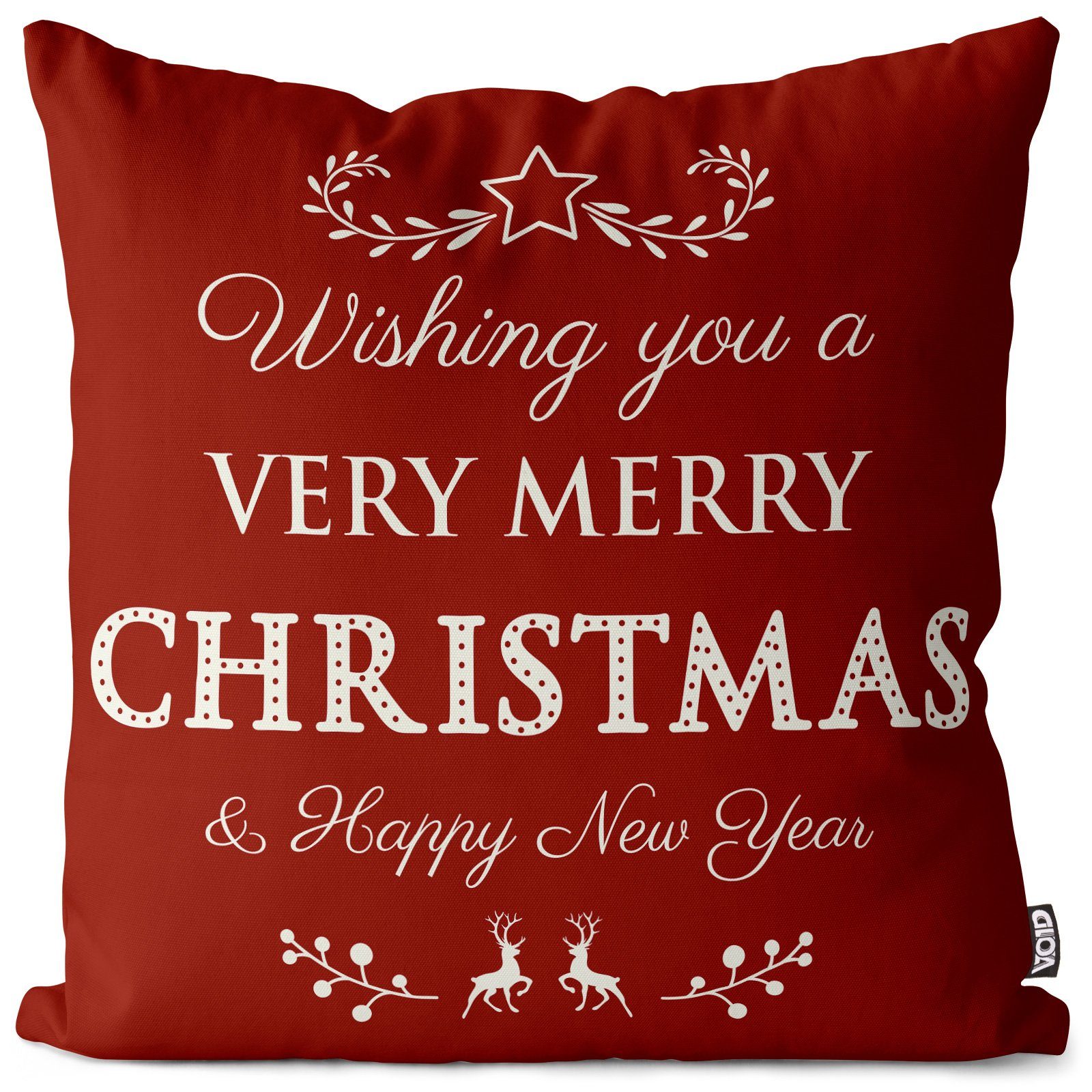 VOID Kissenbezug, (1 Stück), Merry Christmas Happy New Year Silvester Weihn günstig online kaufen