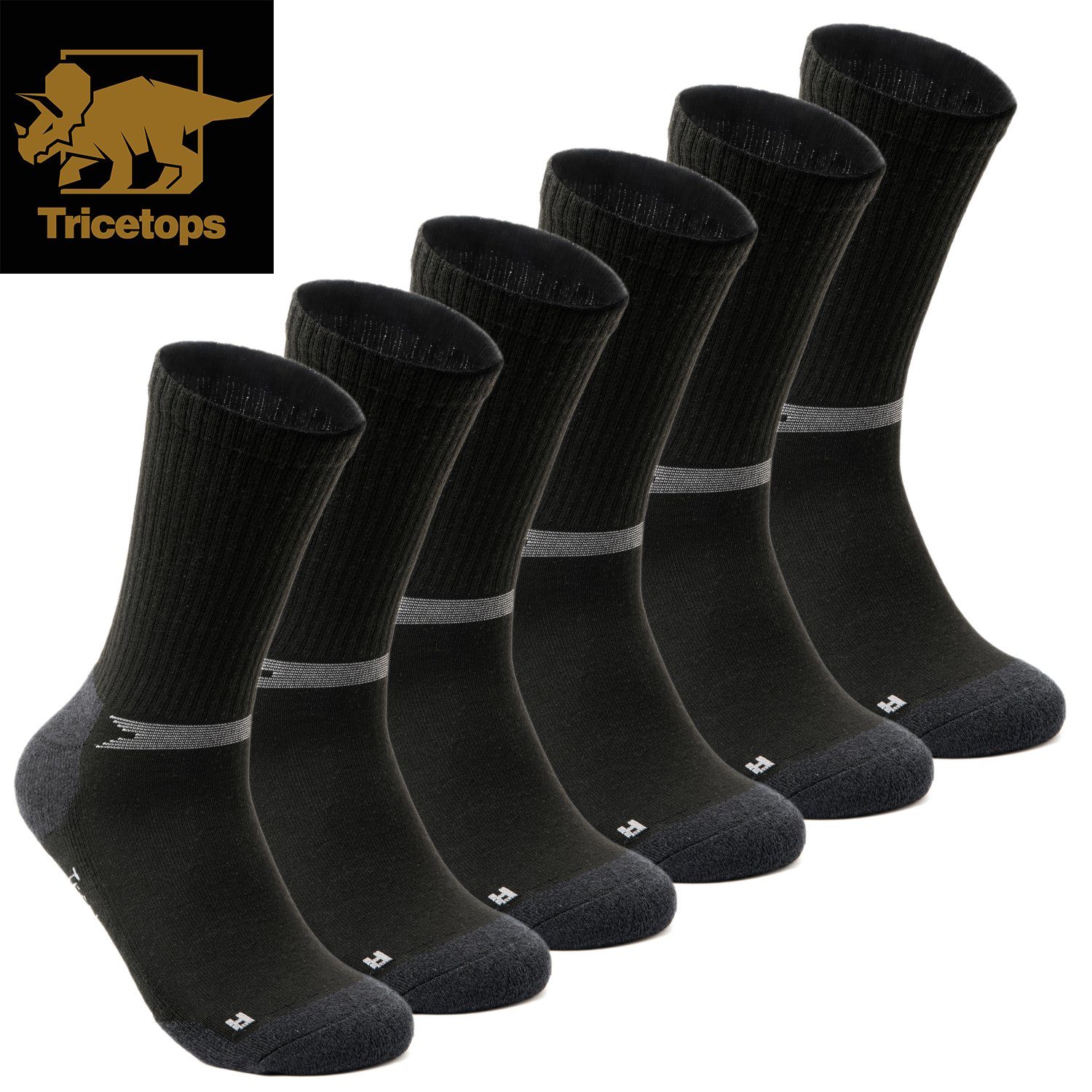 Tricetops Wandersocken TS01M Wandersocken Herren Arbeitssocken 3 / 6 Paar Trekking-Socken (6-Paar)