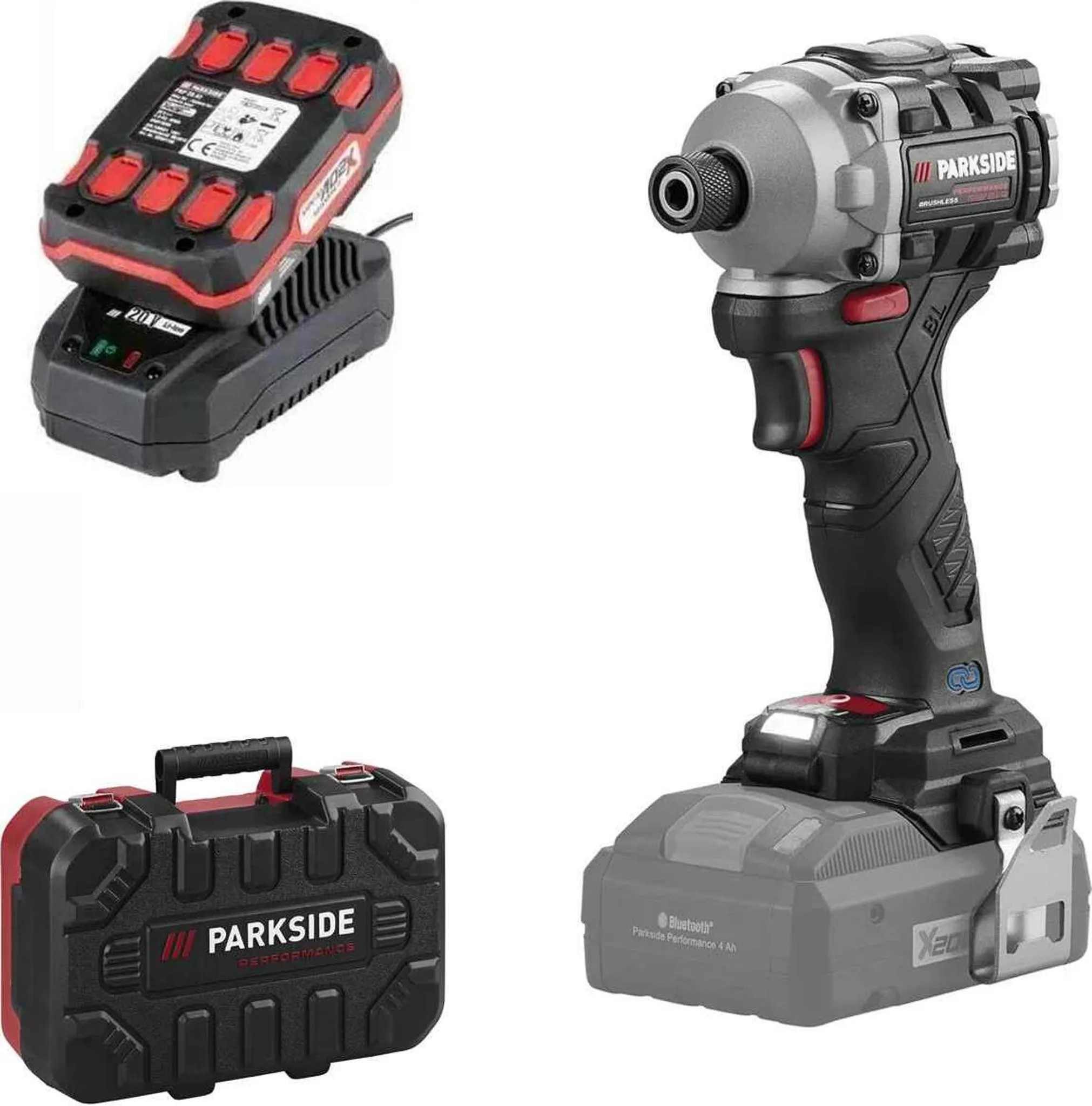 PARKSIDE PERFORMANCE® Akku-Drehschlagschrauber Performance Drehschlagschrauber 1/4" PDSSAP 20V, ohne Akku,Ladegerät