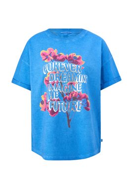 QS Kurzarmshirt T-Shirt mit Frontprint Waschung