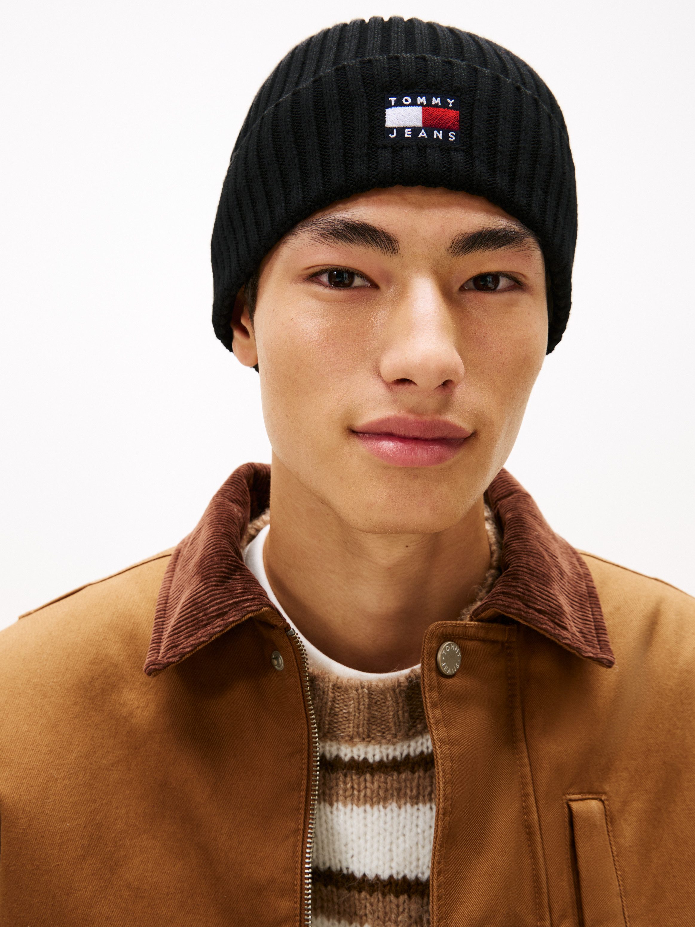 Tommy Jeans Beanie TJM HERITAGE CORE Rippstrick, Umschlag, normale Passform günstig online kaufen