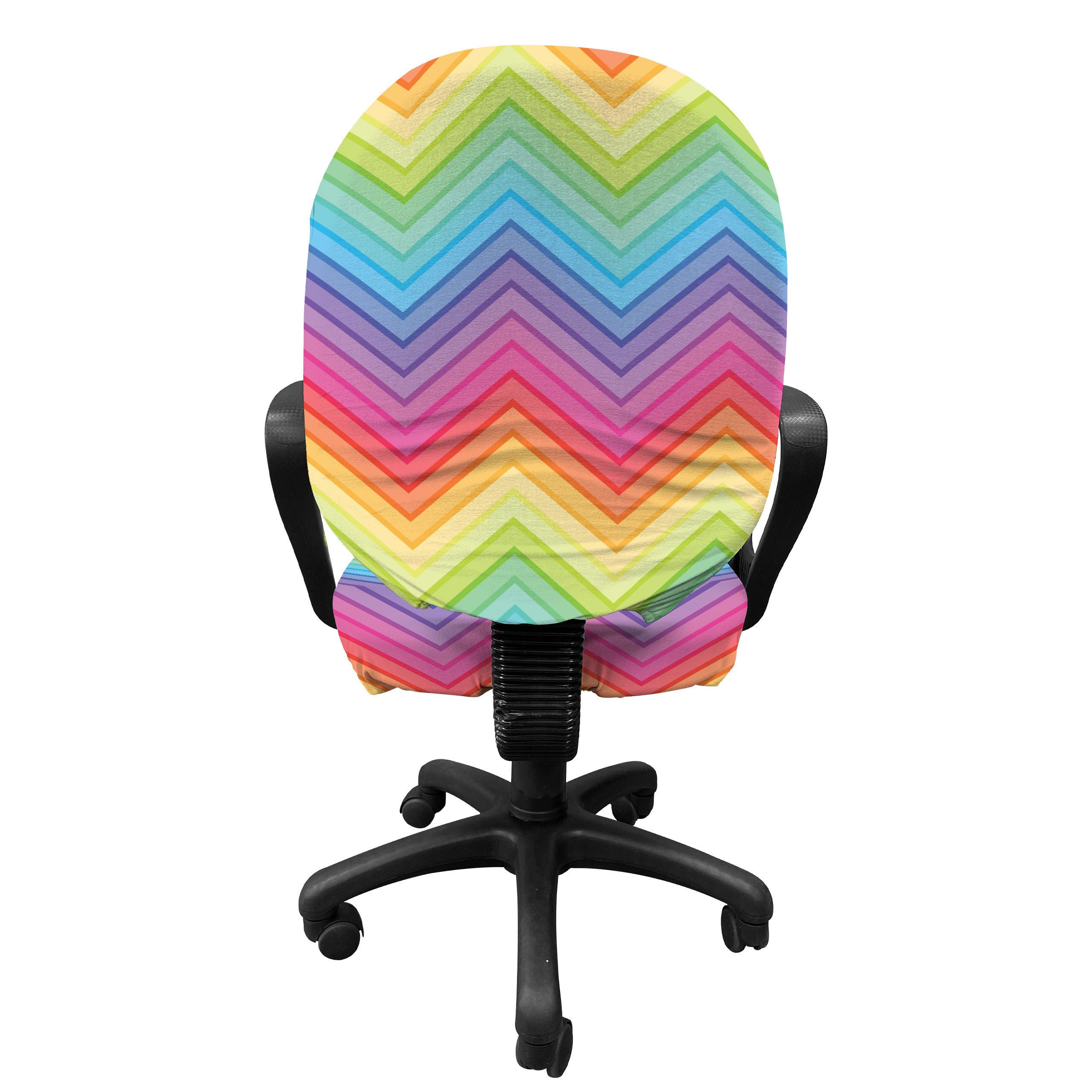 Abakuhaus Bürostuhlhusse dekorative Schutzhülle aus Stretchgewebe, Regenbog günstig online kaufen