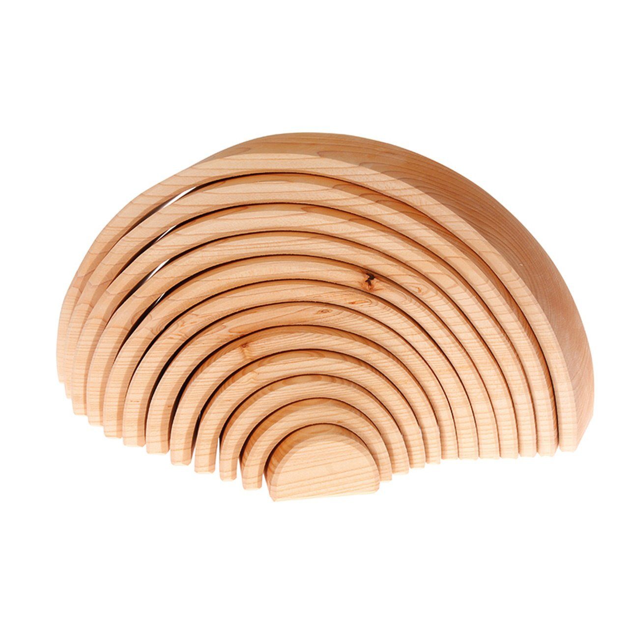 GRIMM´S Spiel und Holz Design Spielbausteine Holzspielzeug Regenbogen Groß natur 12 Holzbögen