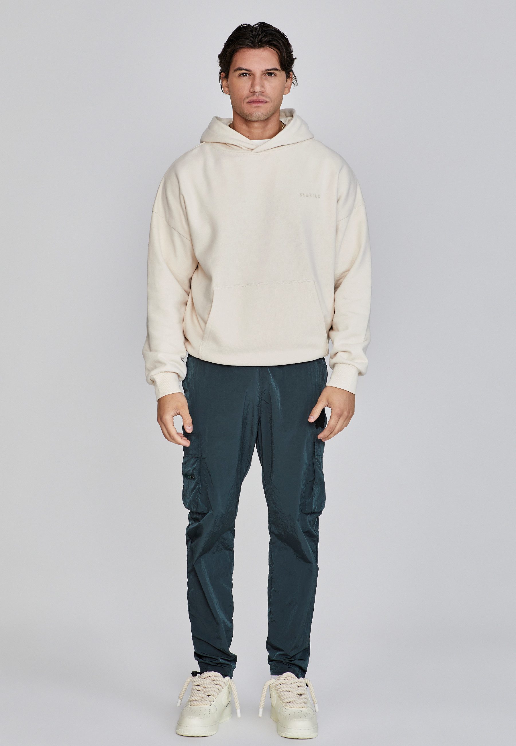 Siksilk Hoodie SikSilk Herren Ecru Filigree Kapuzenpullover günstig online kaufen