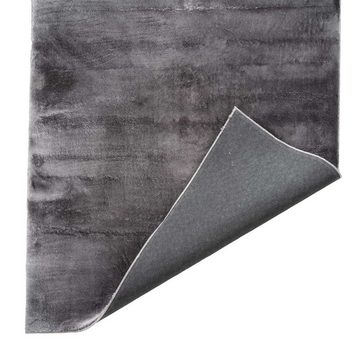 Teppich LOFT, Anthrazit, 120 x 170 cm, Polyester, Uni, merinos, rechteckig, Höhe: 19 mm