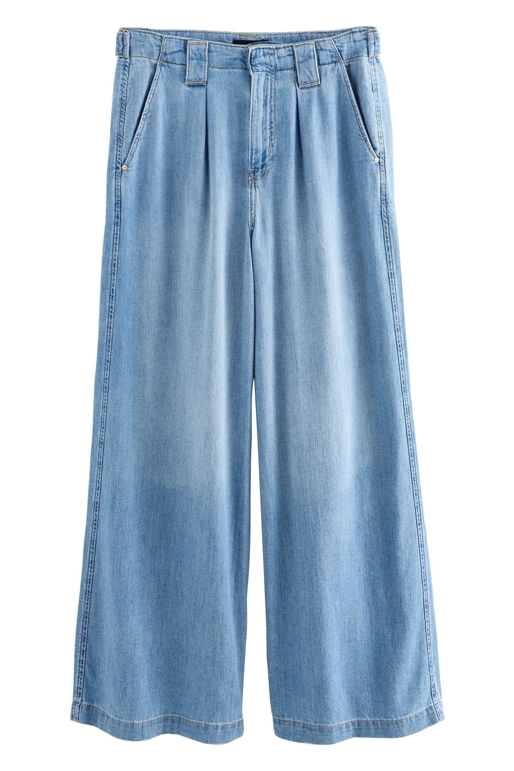 Next Weite Jeans Denim-Hose aus Leinenmix, günstig online kaufen