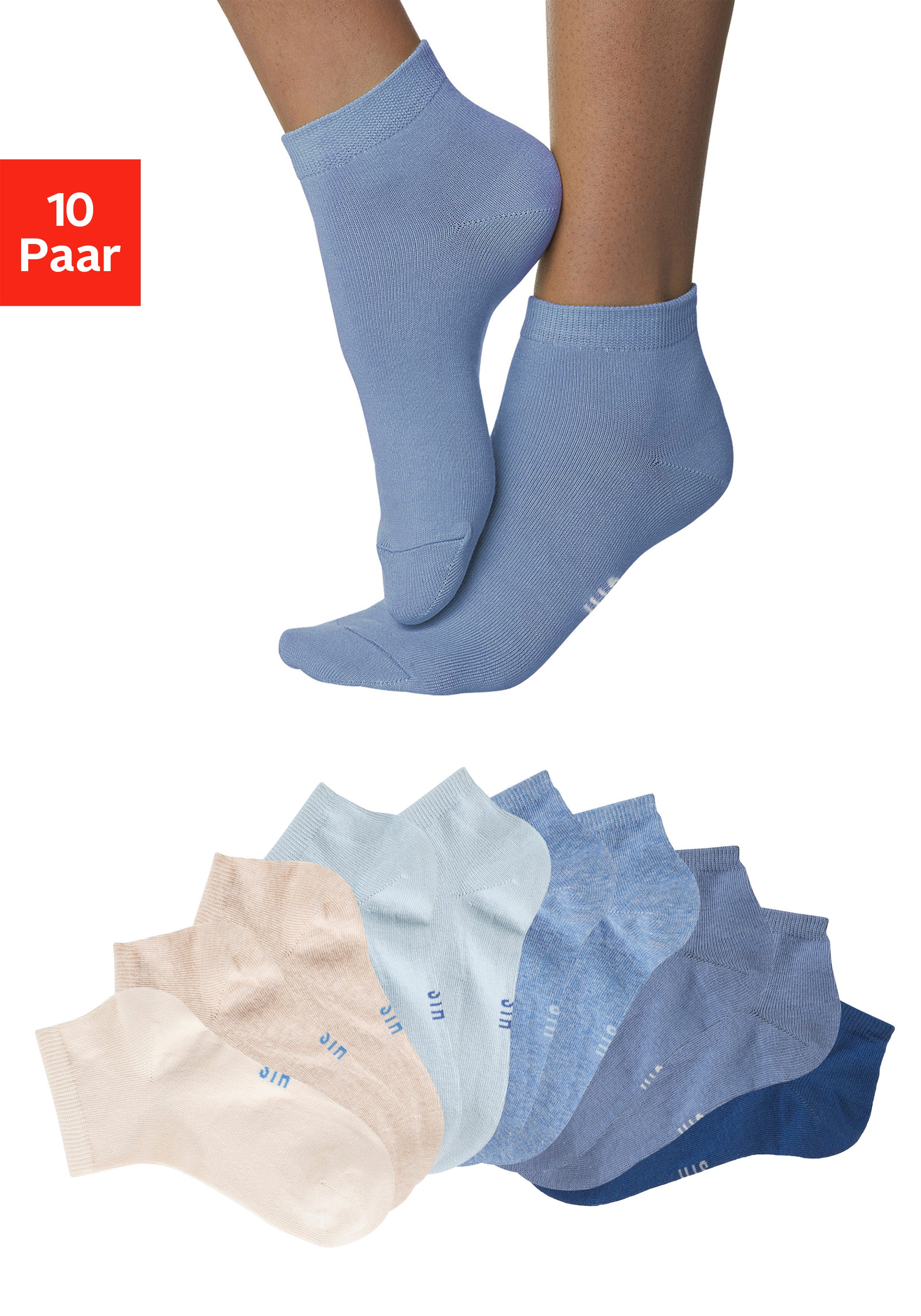 H.I.S Kurzsocken (Packung, 10-Paar) mit verstärkter Ferse und Spitze
