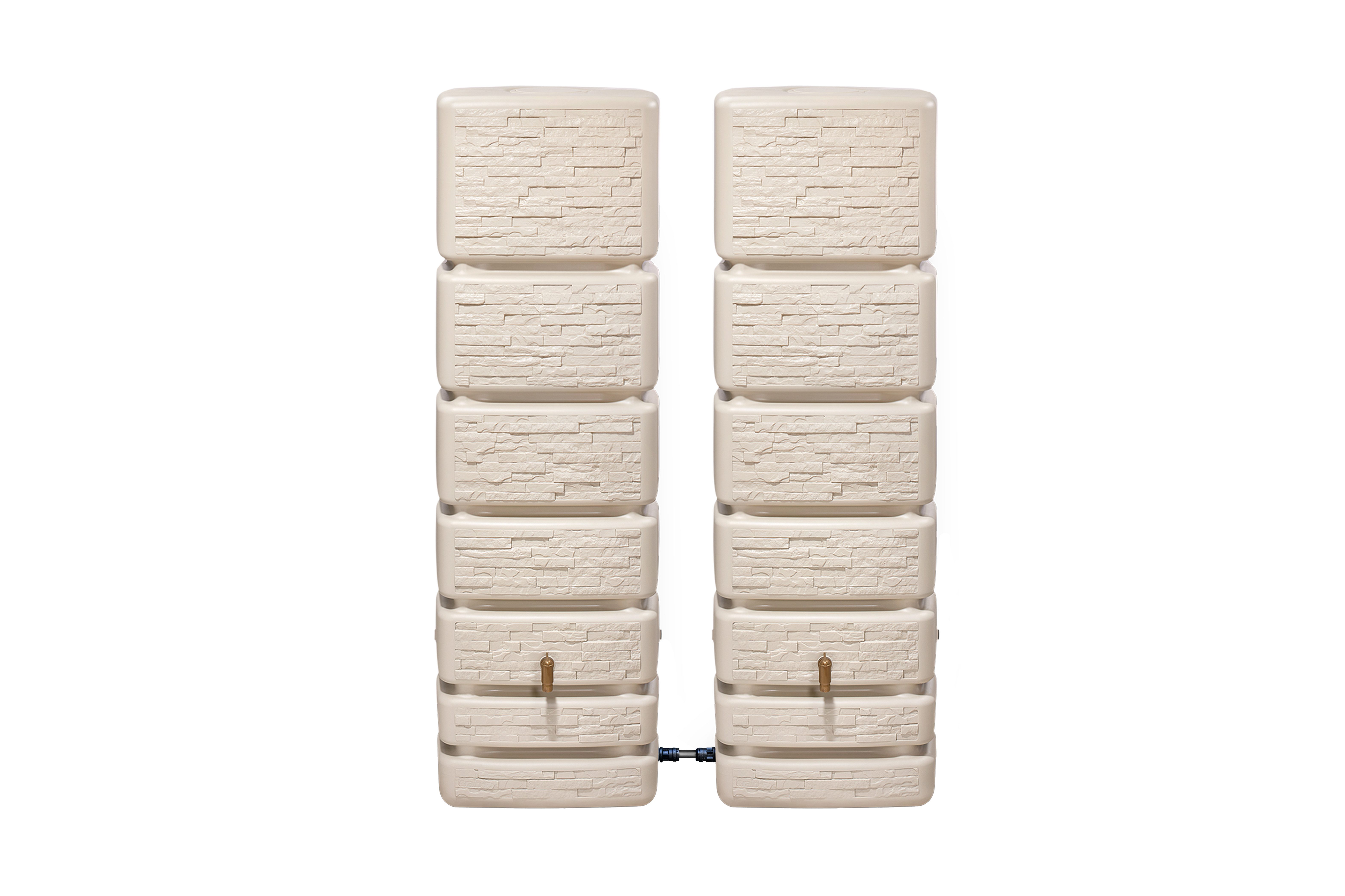 4rain Regentonne SLIM STONE DECOR Wandtank-SET 700 L, sandbeige